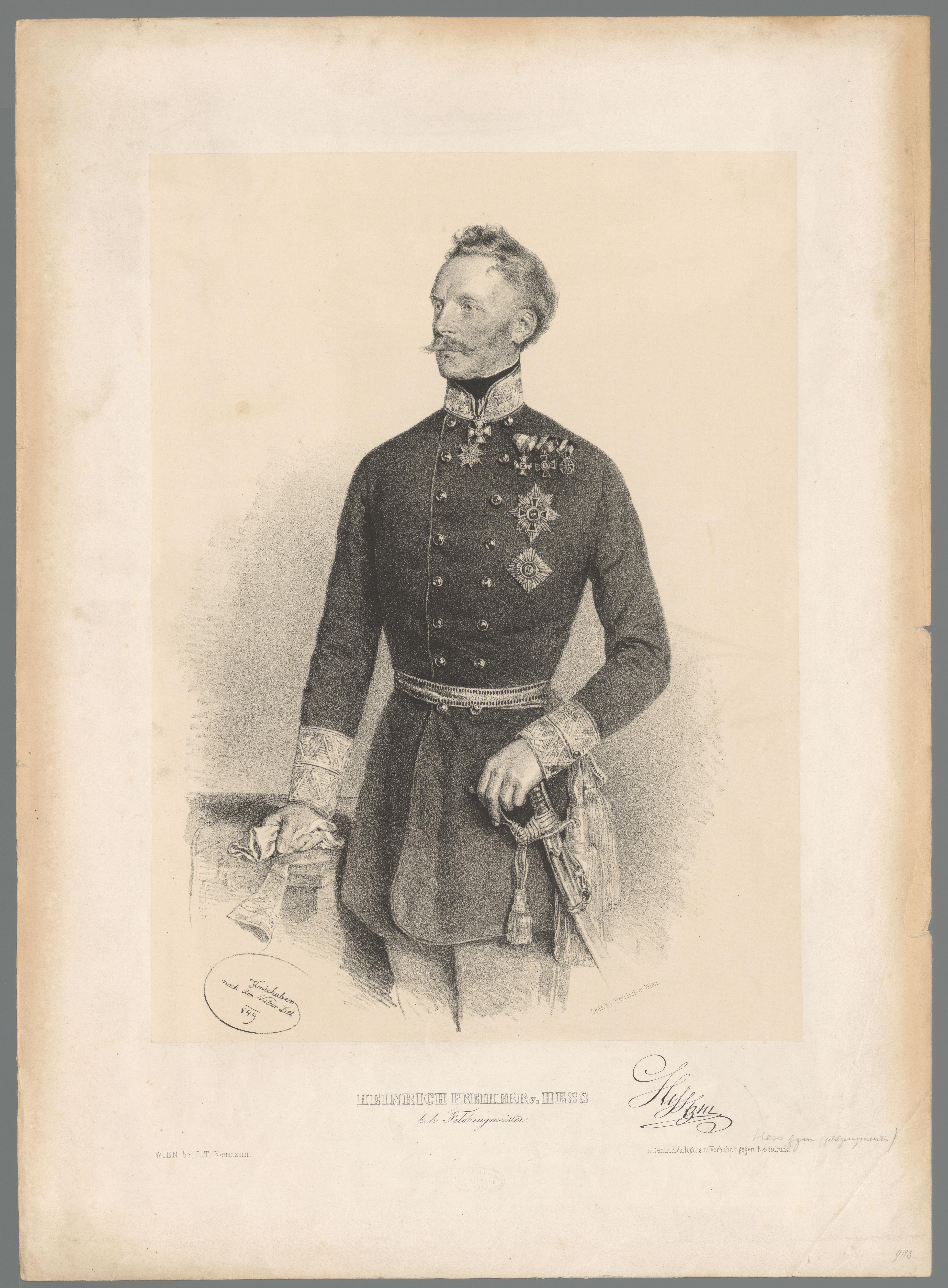 Portret van Heinrich Freiherr von Hess
