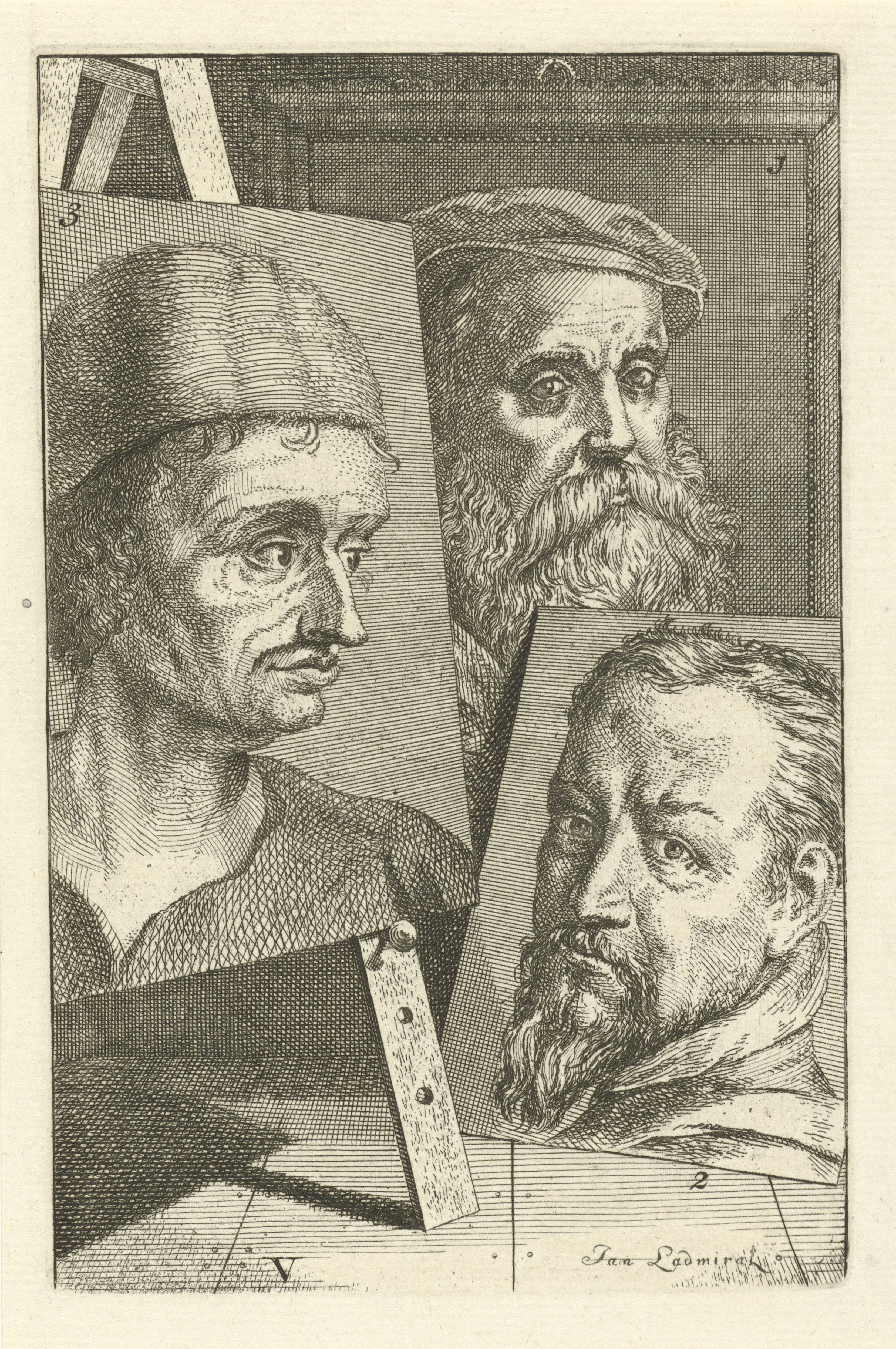 Portretten van Willem Key, Frans Floris en Pieter Aertsen