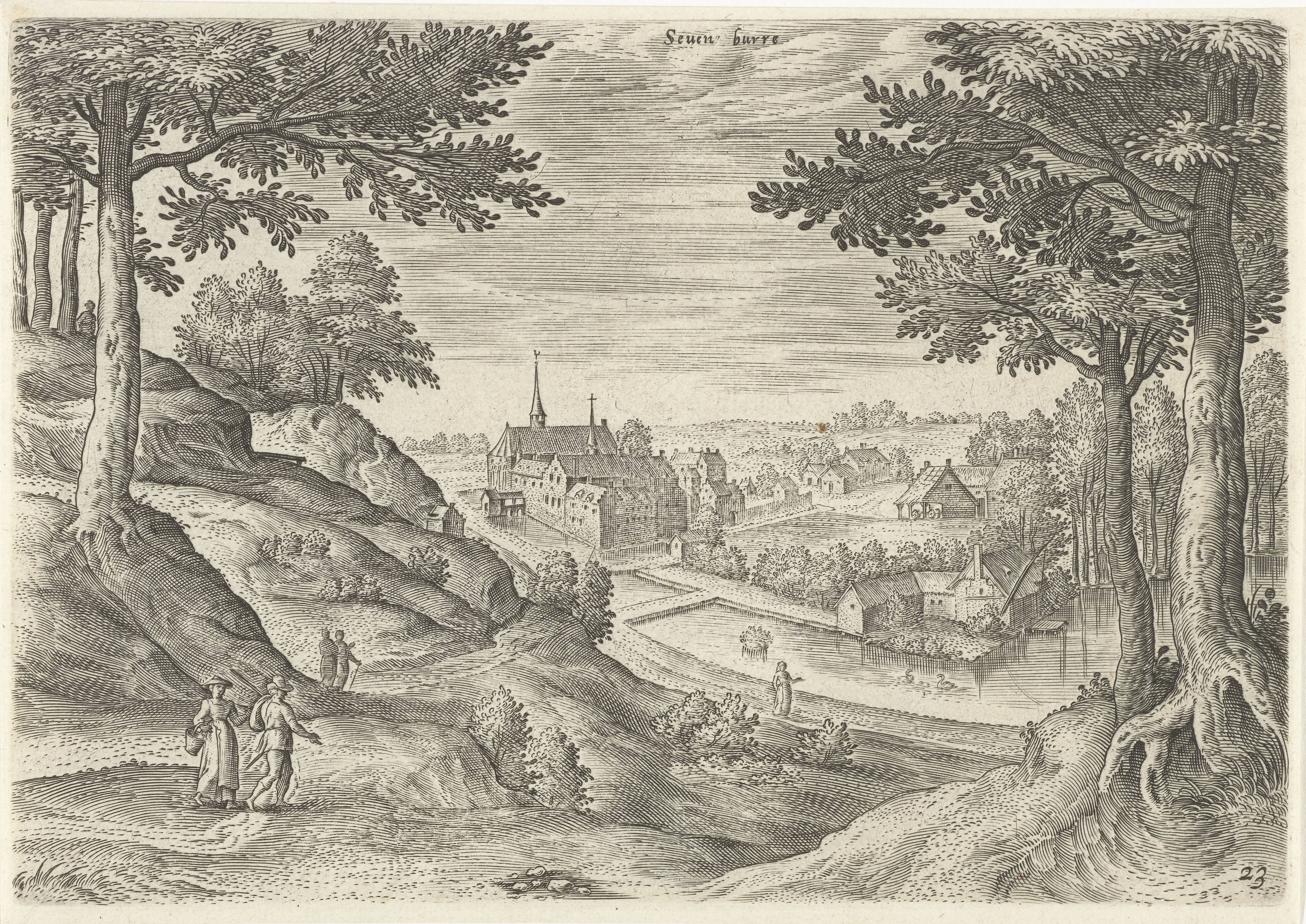 Gezicht op het klooster van Zevenborren