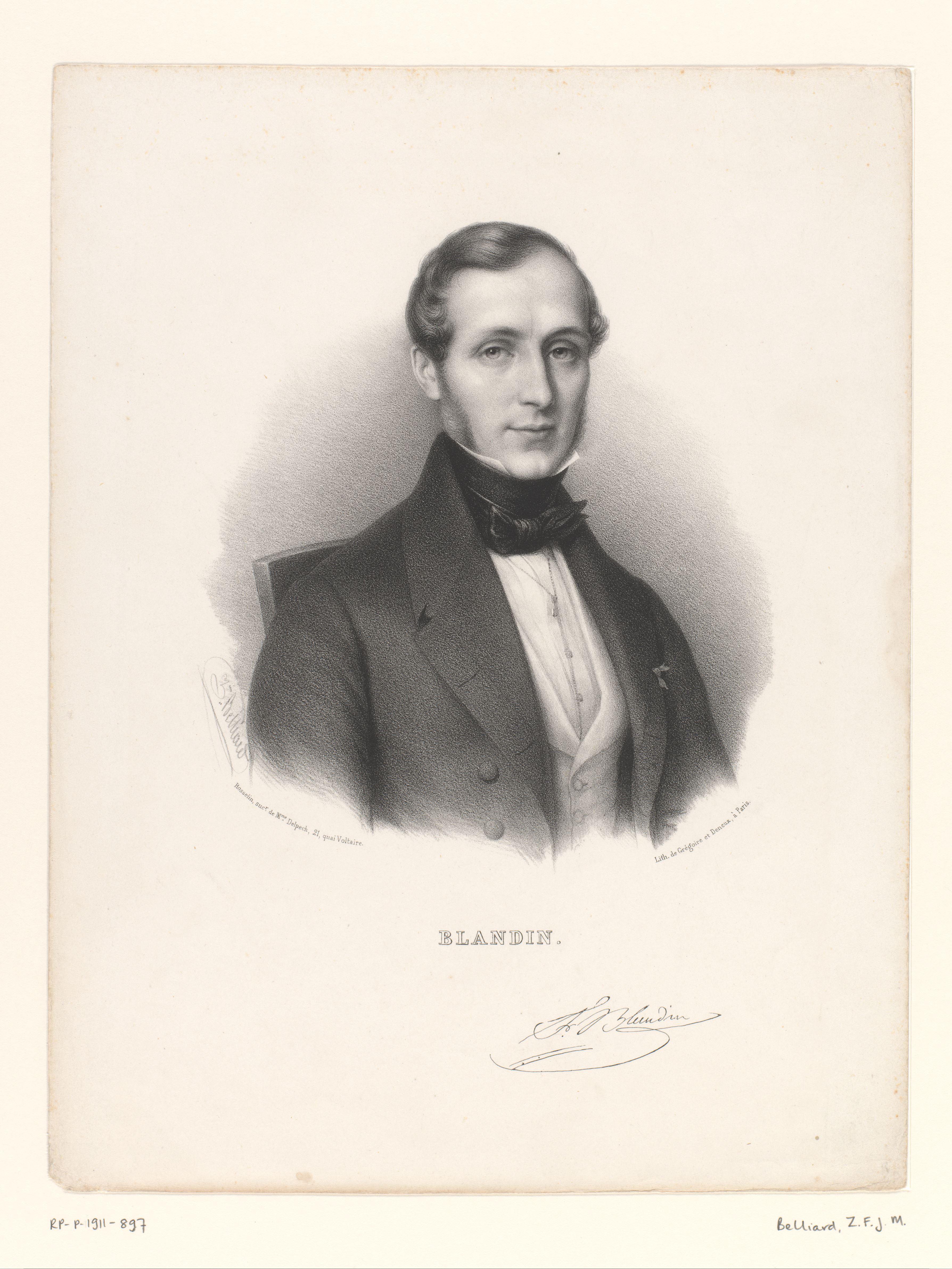 Portret van de chirurg Philippe-Frédéric Blandin