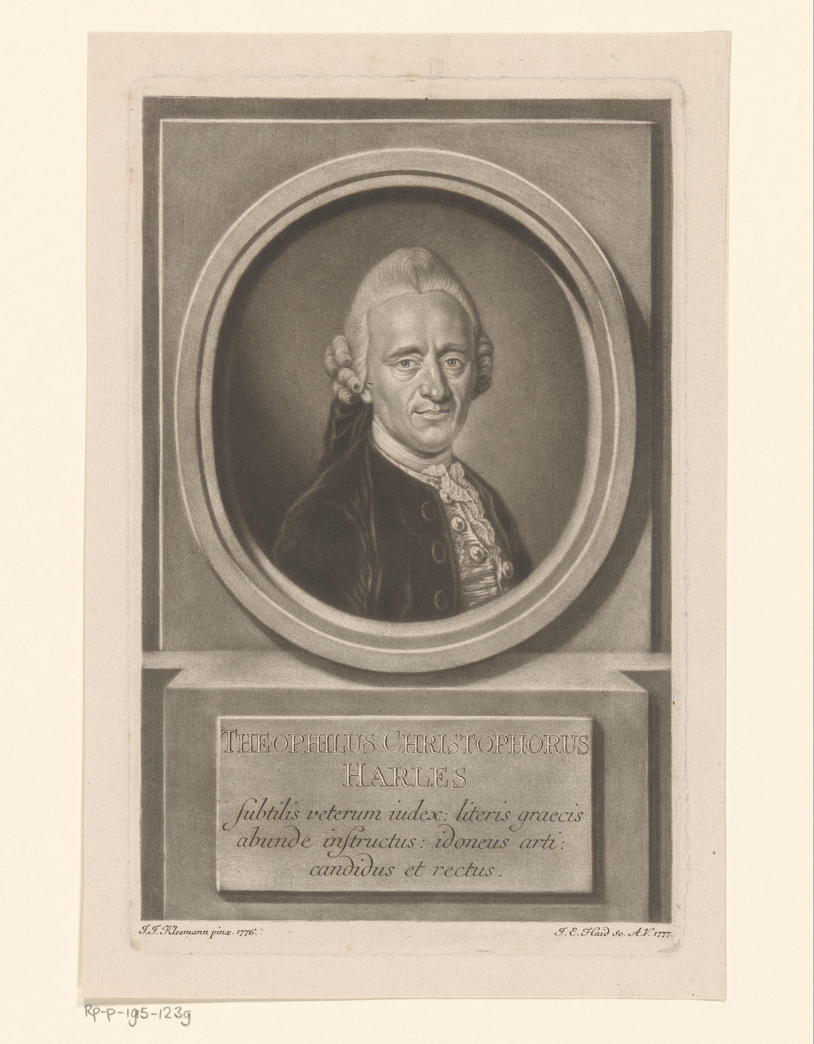 Portret van Gottlieb Christoph Harles