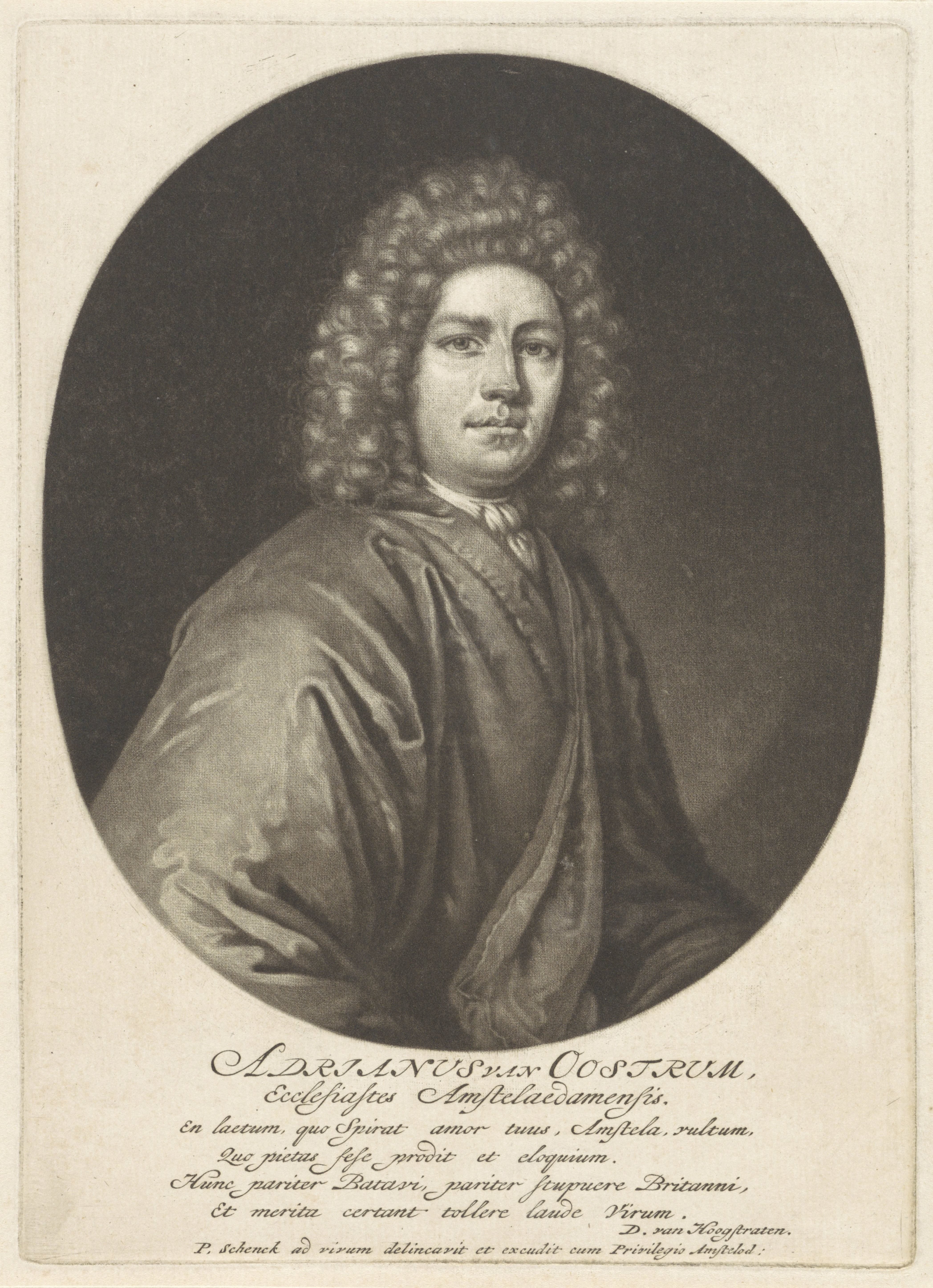 Portret van de predikant Adriaan van Oostrum