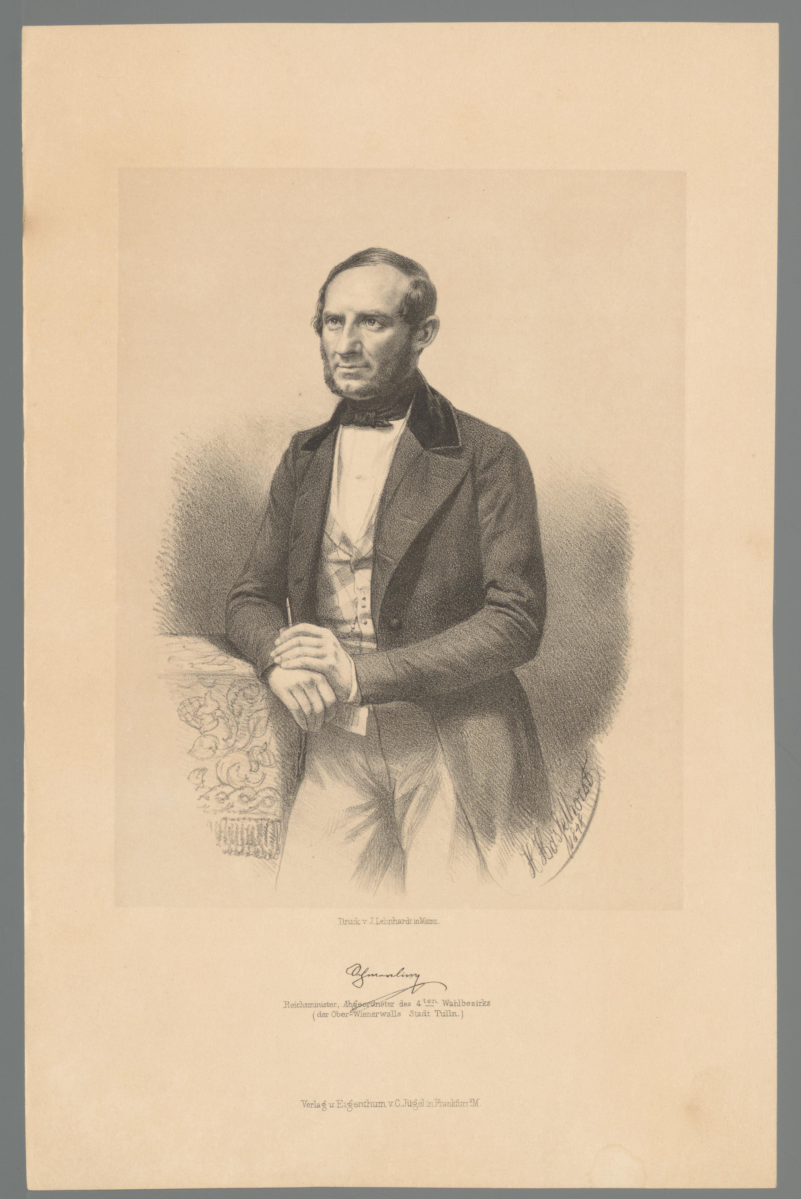 Portret van Anton von Schmerling