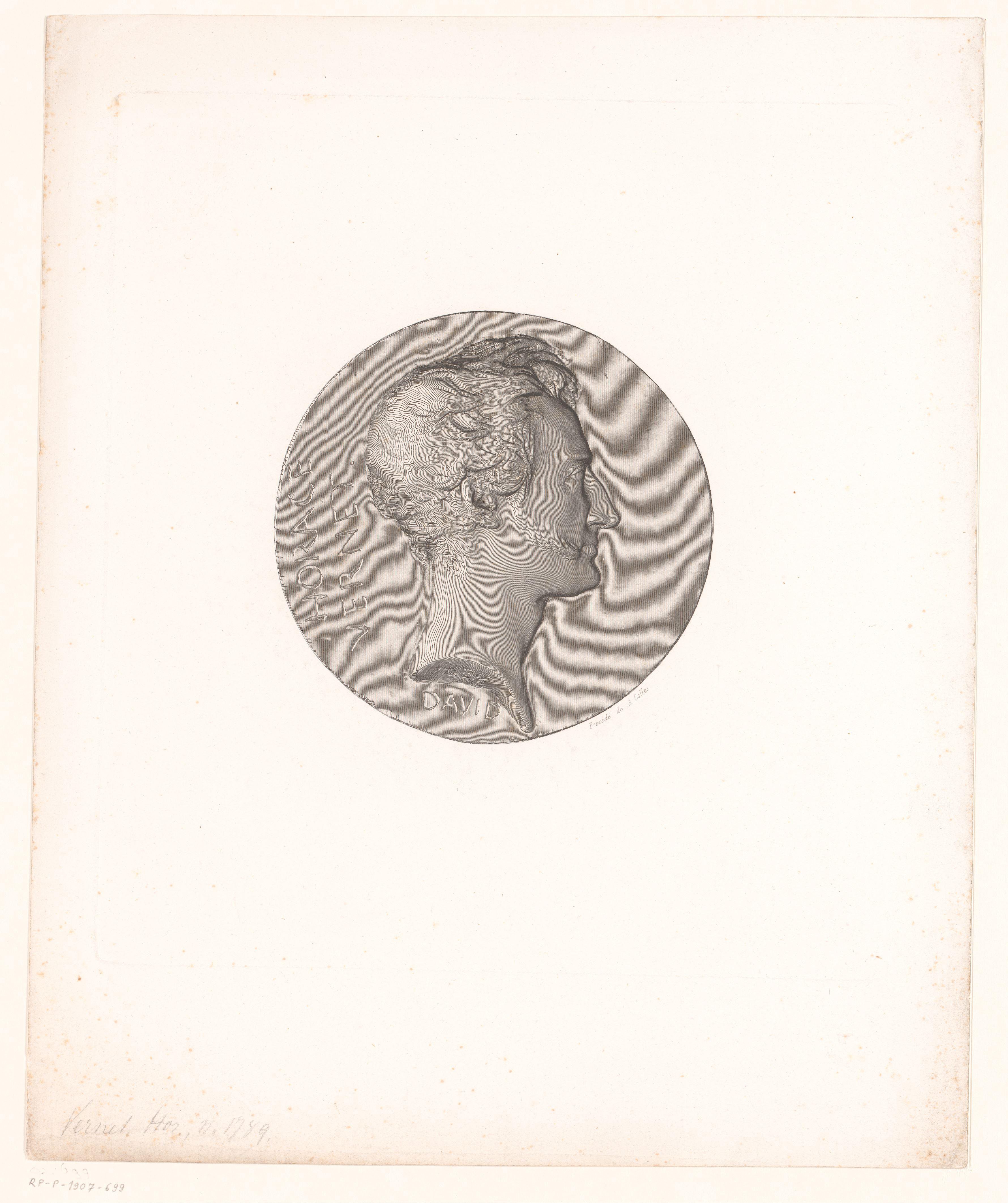 Medaille met portret van Horace Vernet