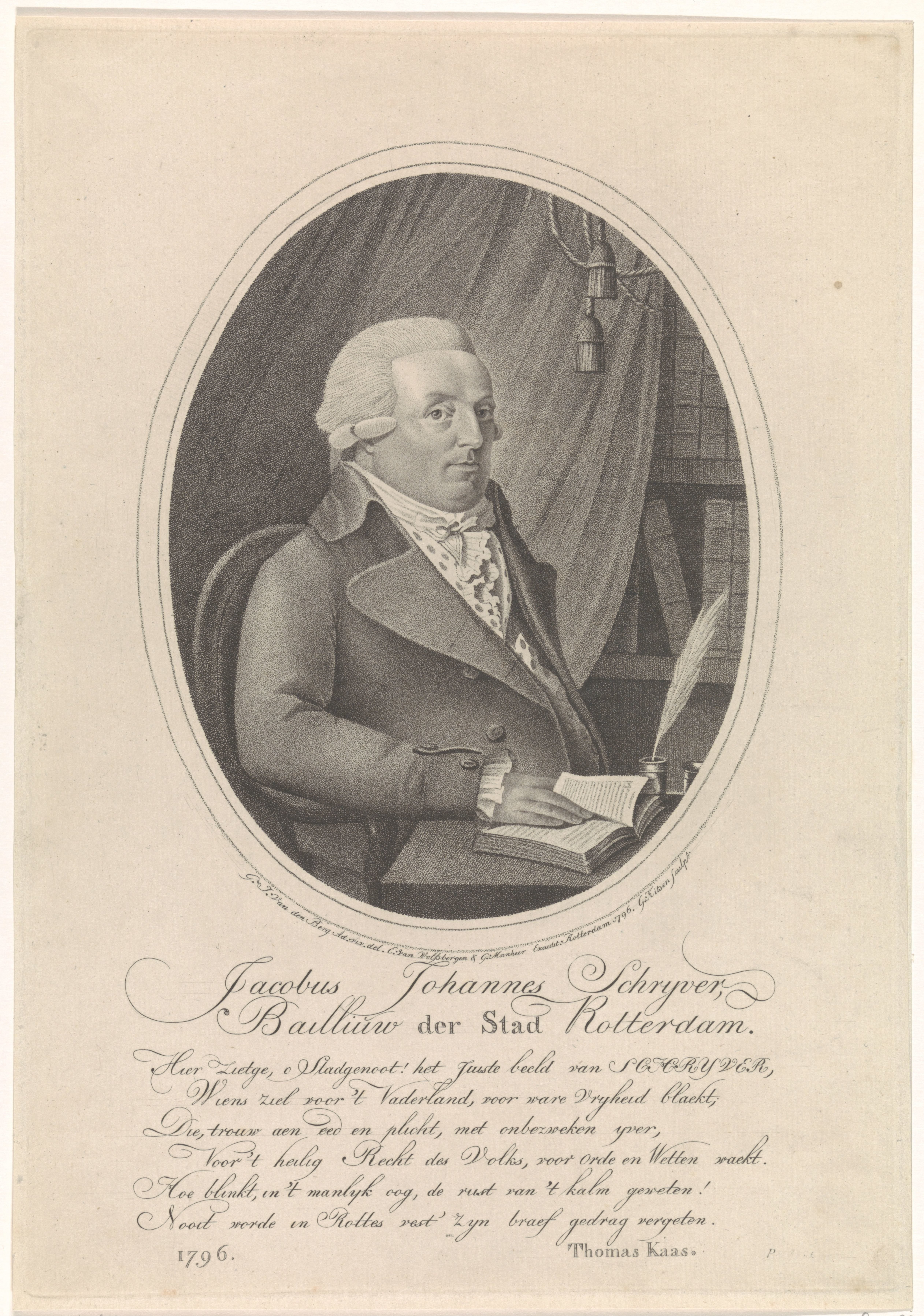 Portret van Jacobus Johannes Schrijver