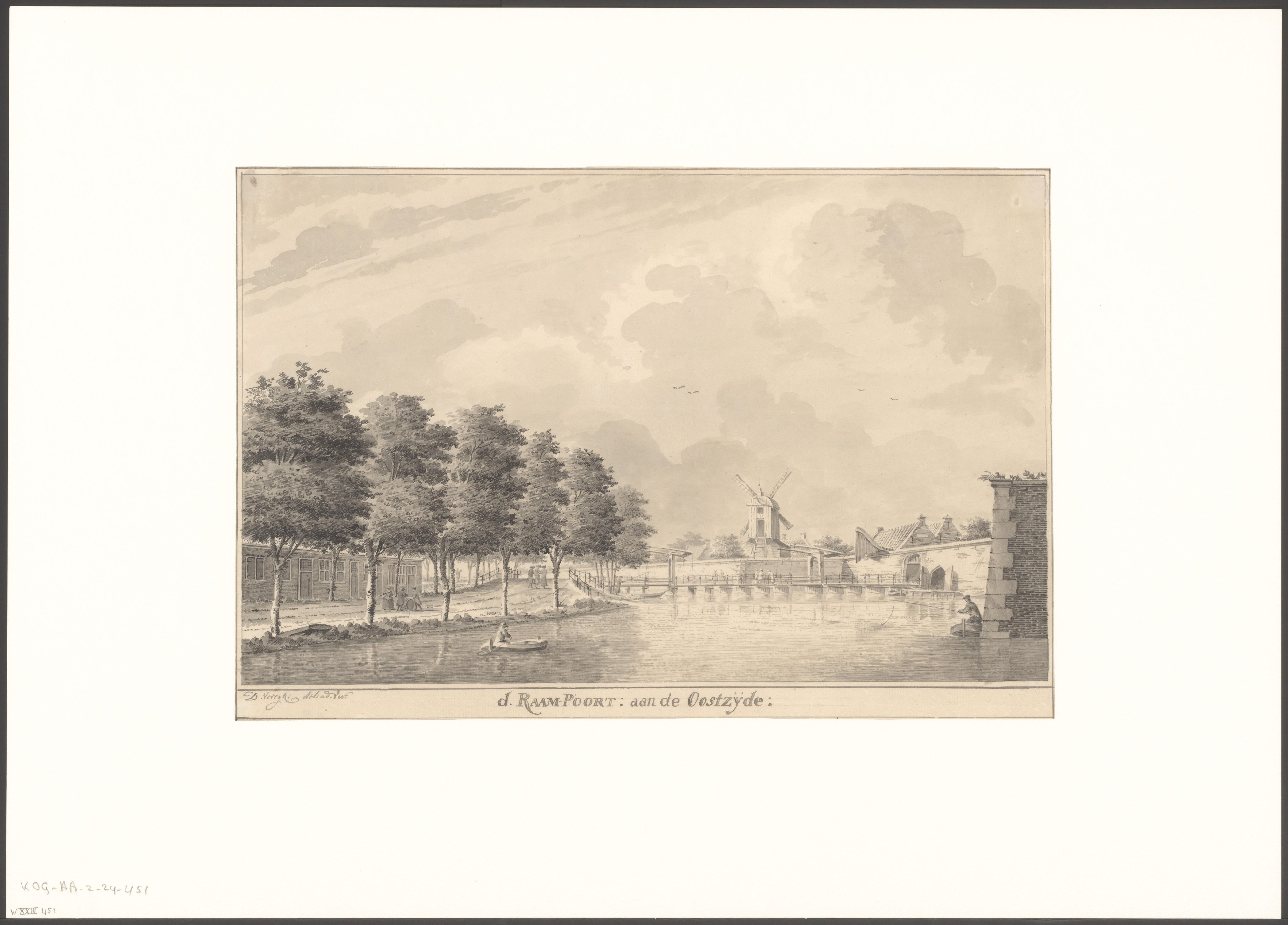 Gezicht op de Raampoort vanaf het Singel