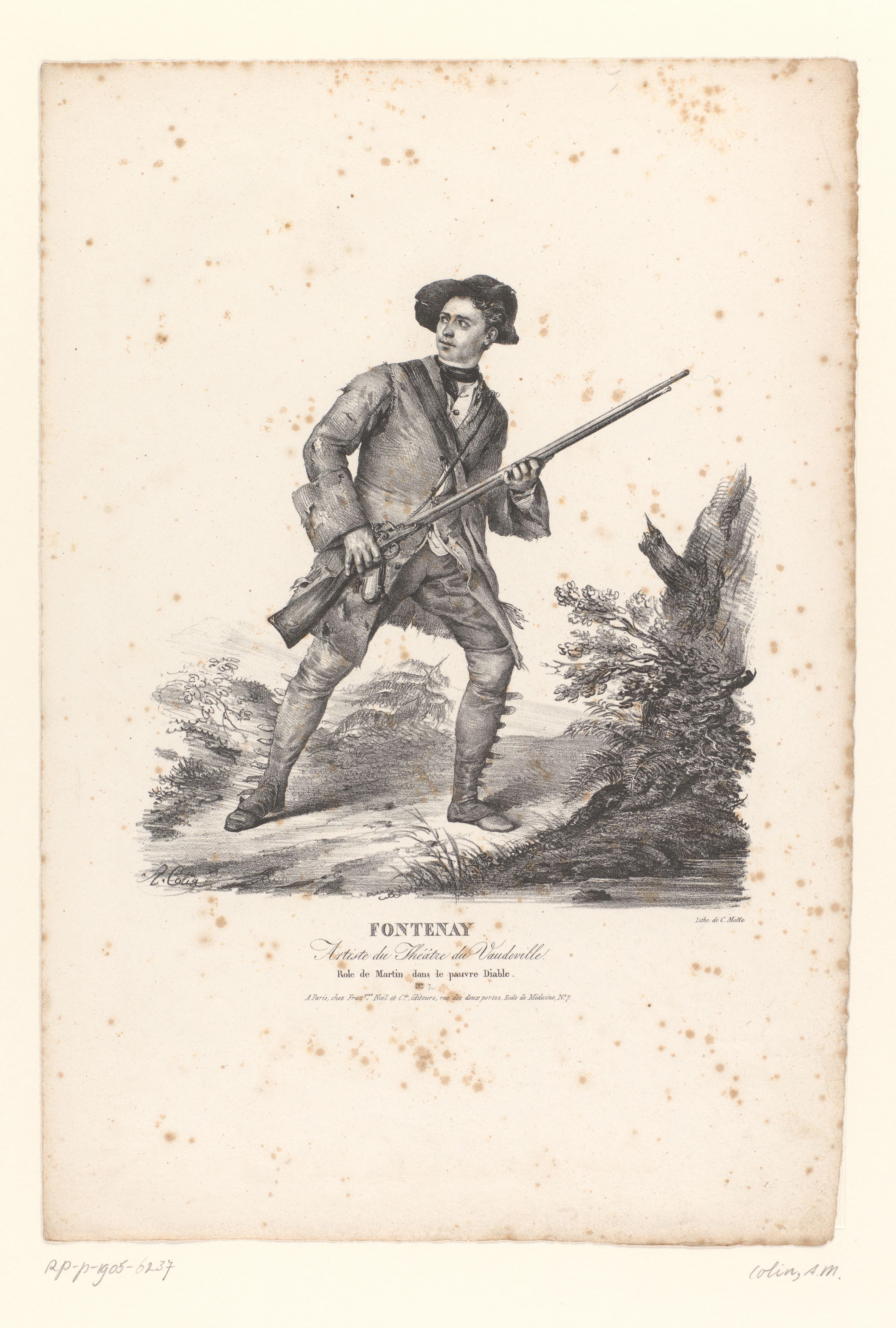 Portret van Jean-Baptiste Fontenay als Martin in Le Pauvre Diable