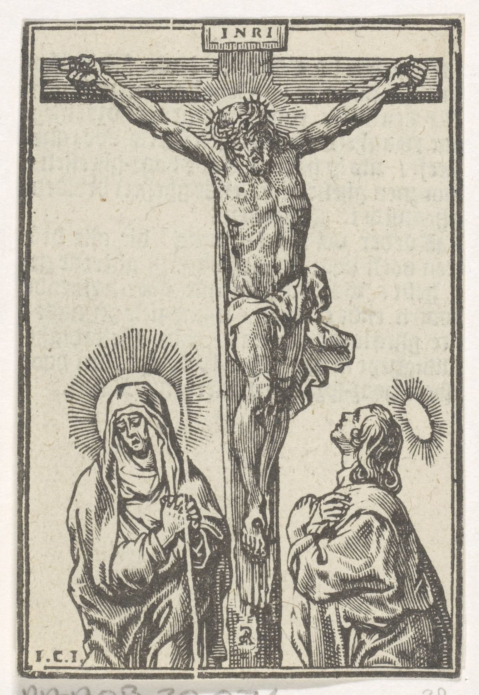 Christus aan het kruis met Maria en Johannes