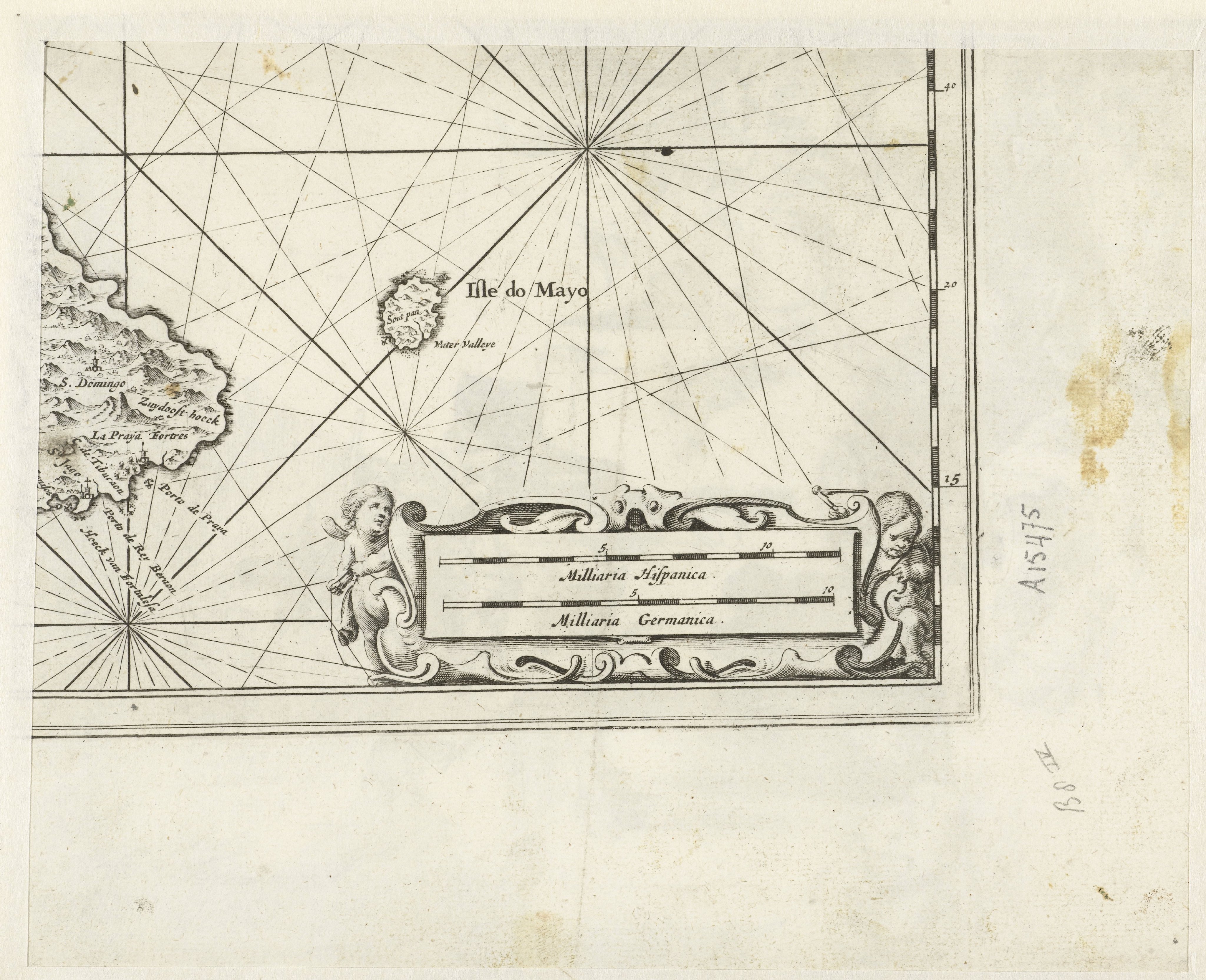 Fragment van een landkaart van de Kaapverdische eilanden