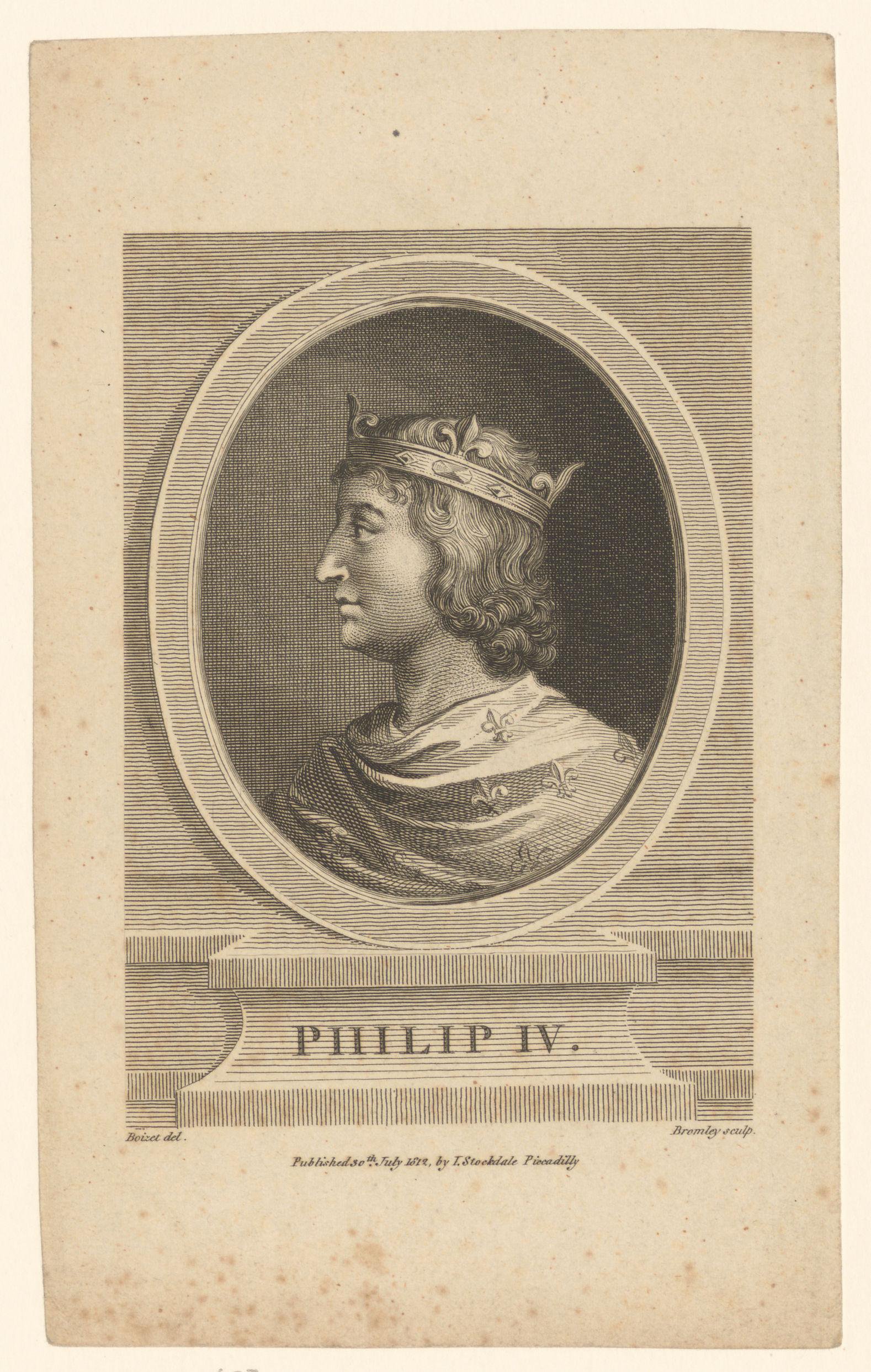 Portret van Filips IV van Frankrijk, in profiel