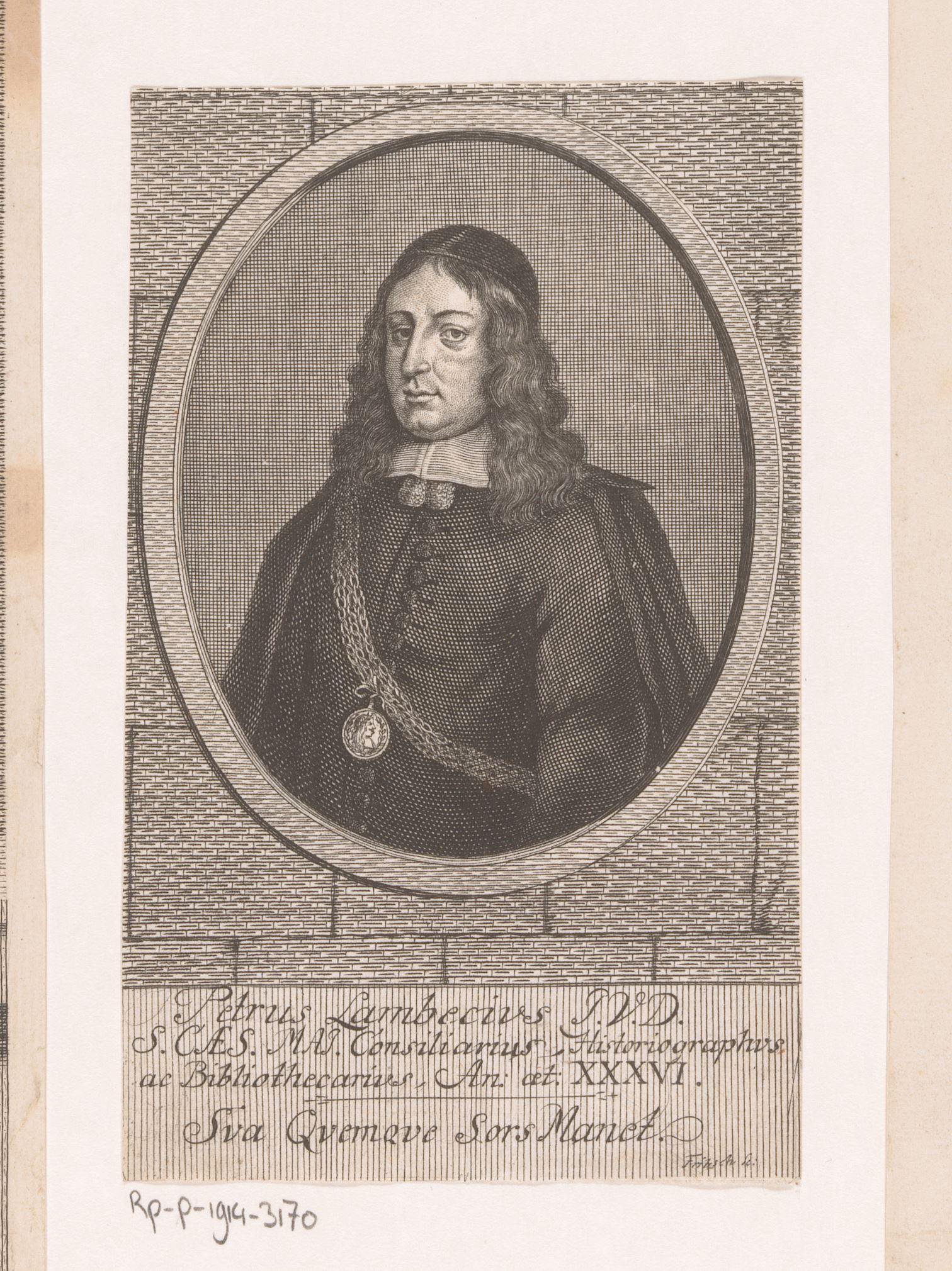 Portret van Peter Lambeck op 36-jarige leeftijd