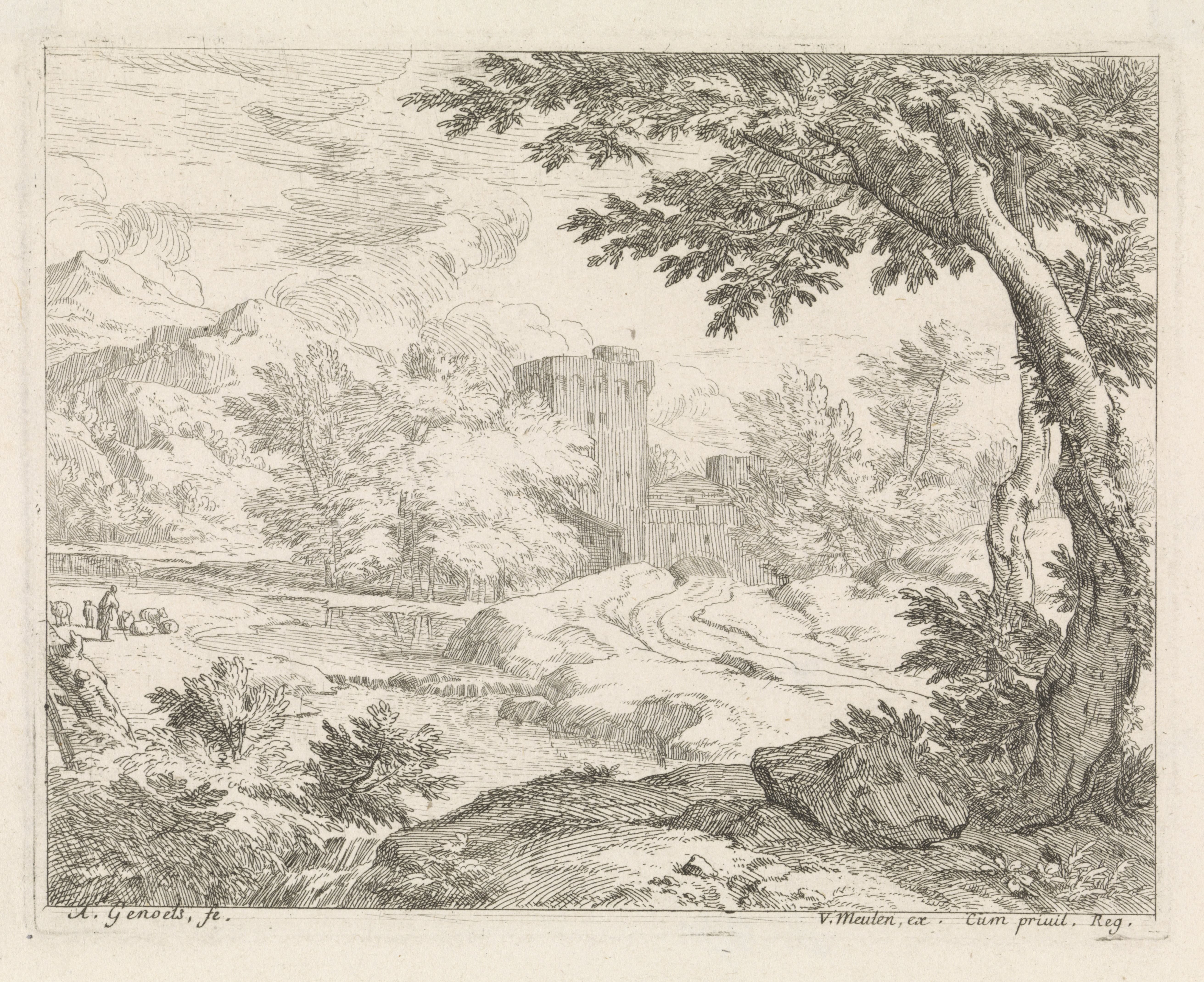 Landschap met kasteel