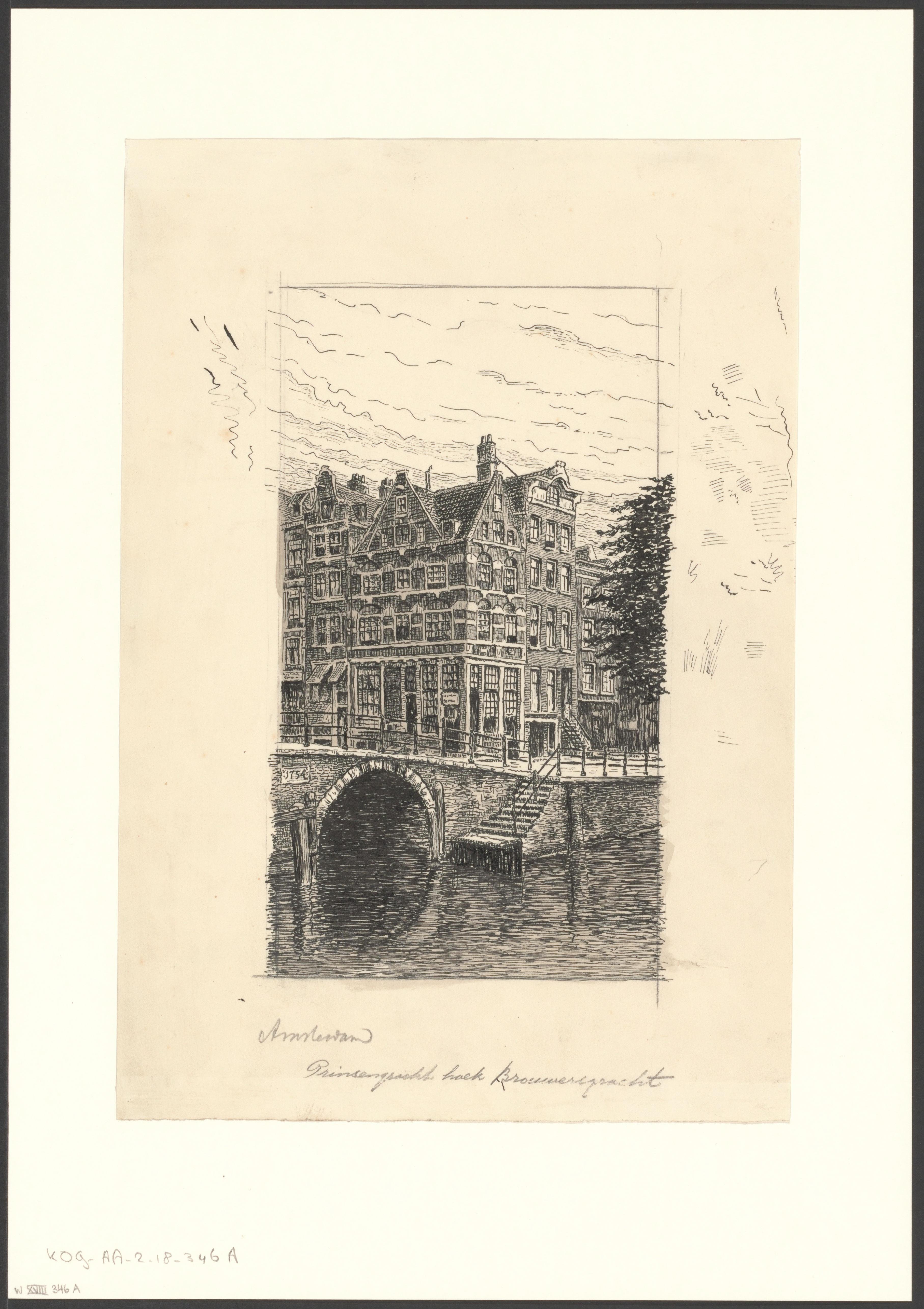 Gezicht op de Prinsengracht, hoek Brouwersgracht