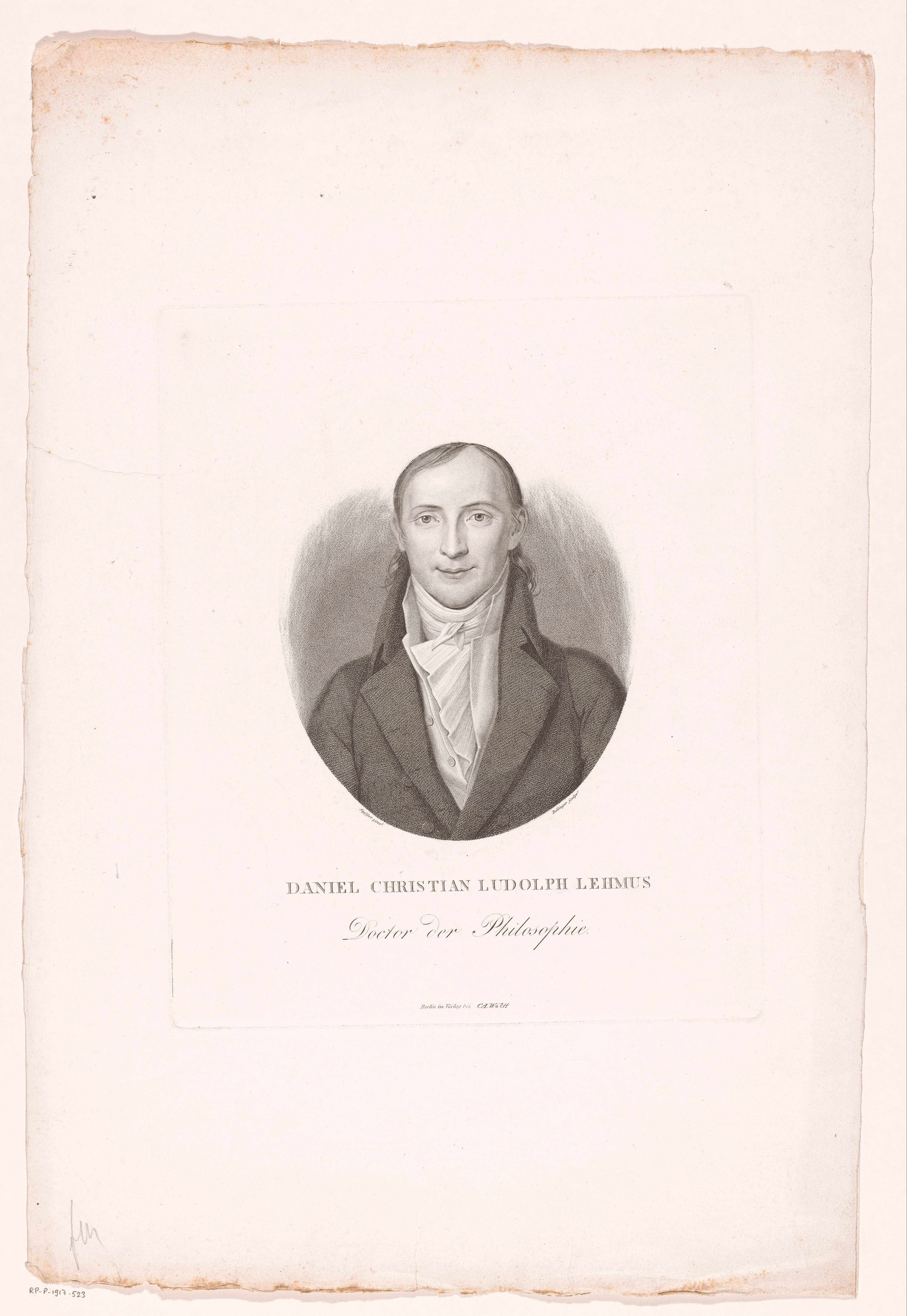 Portret van Daniel Christian Ludolf Lehmus