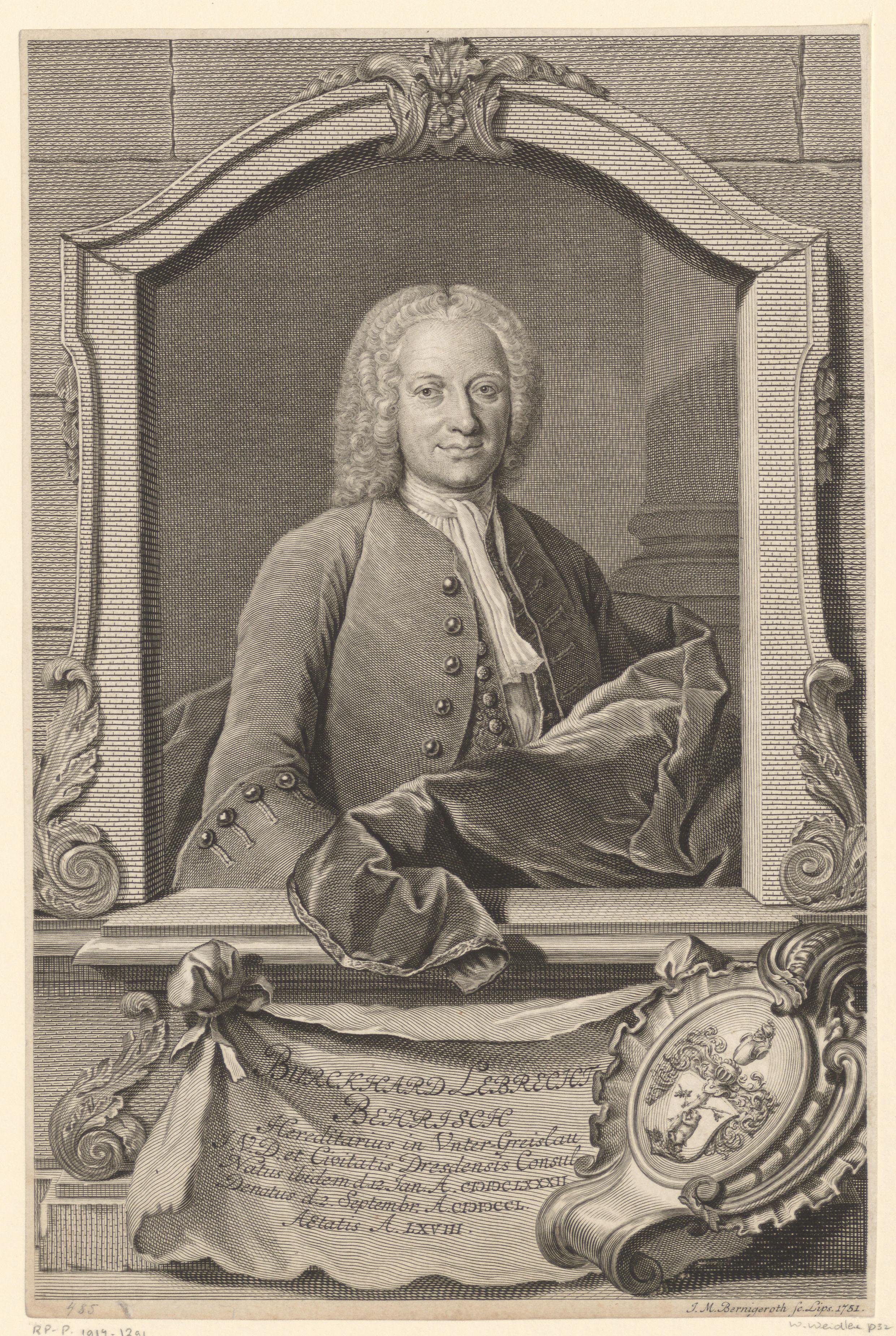Portret van Burckhard Lebrecht Behrisch