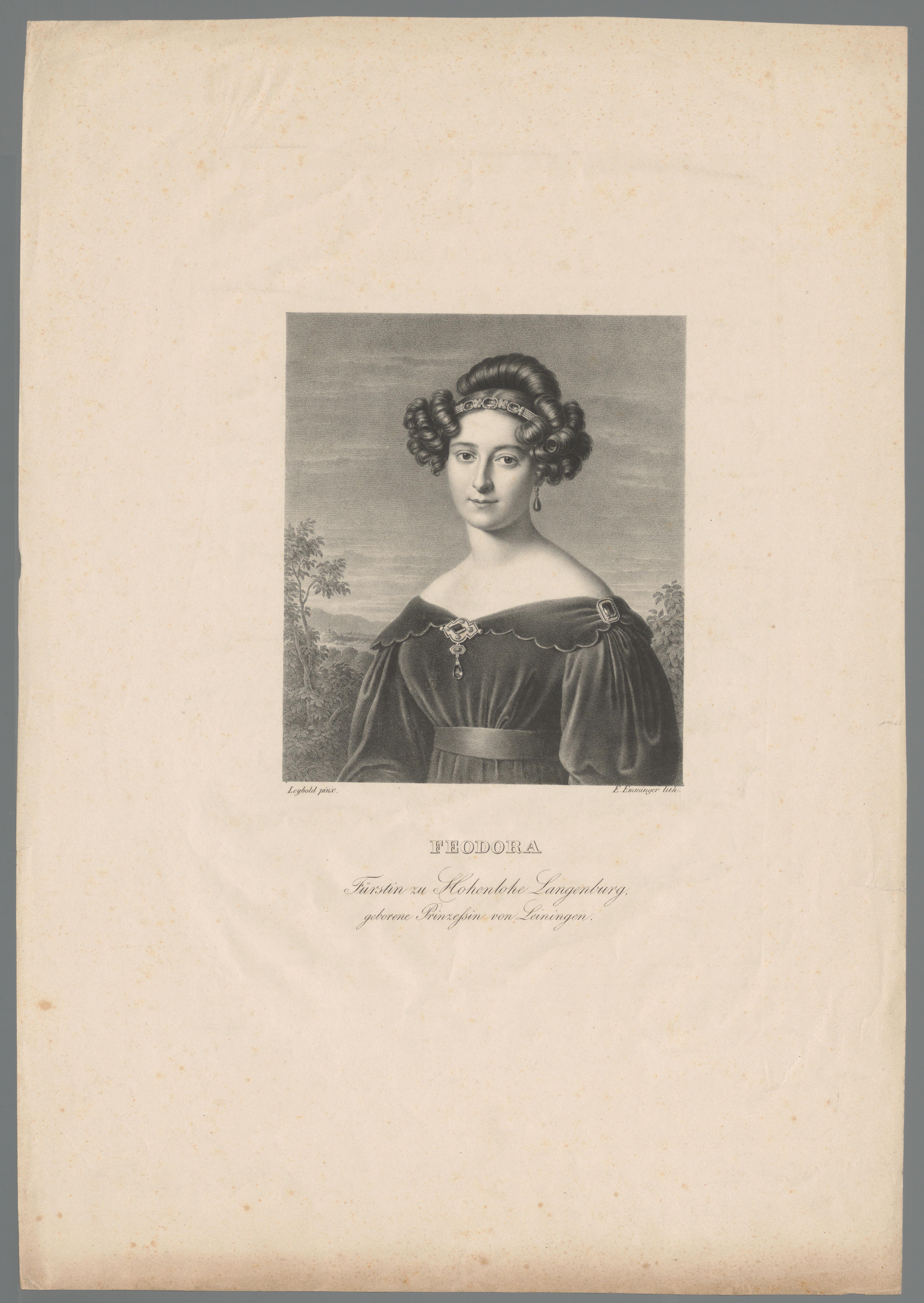 Portret van Feodora van Leiningen