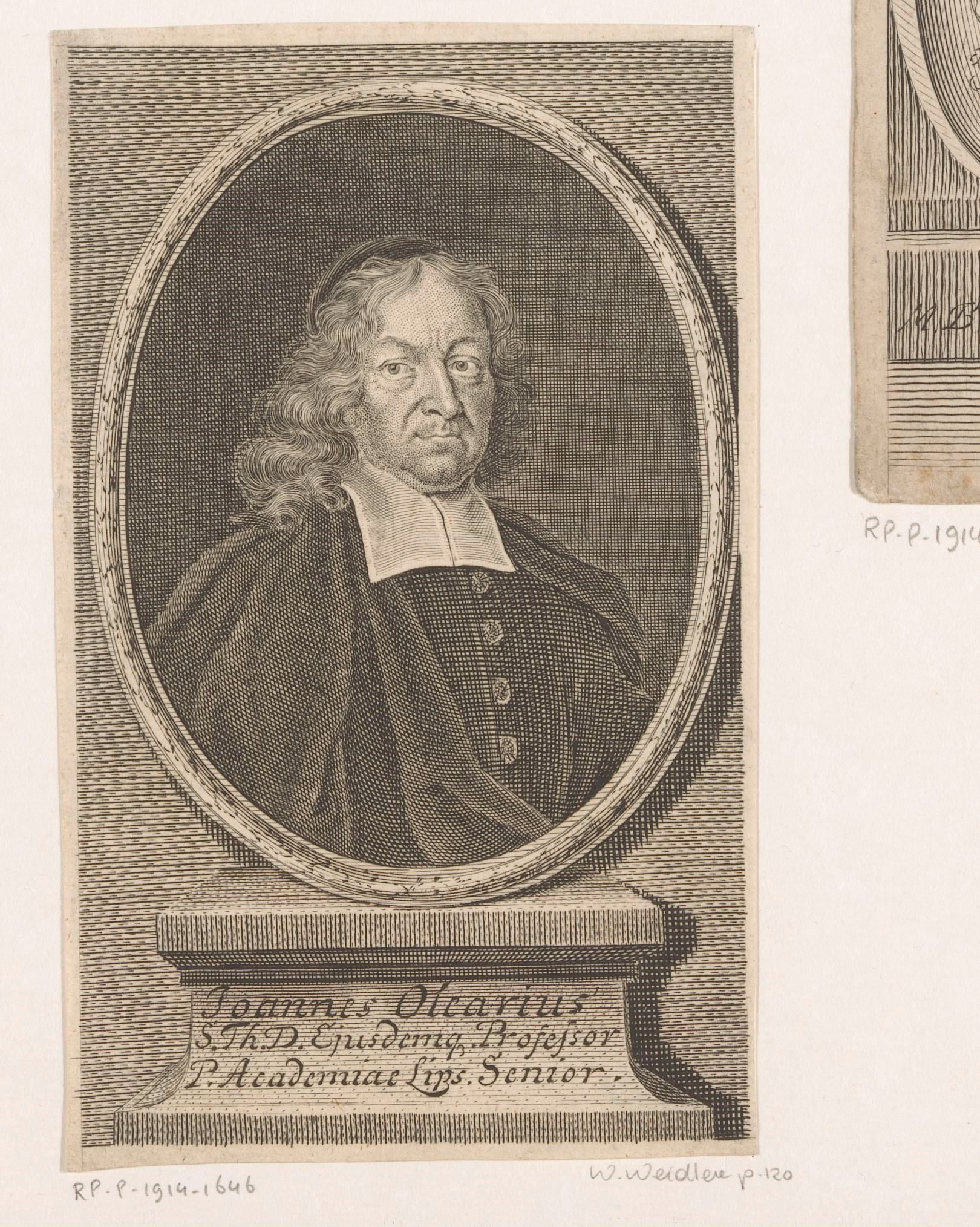Portret van Johann Olearius