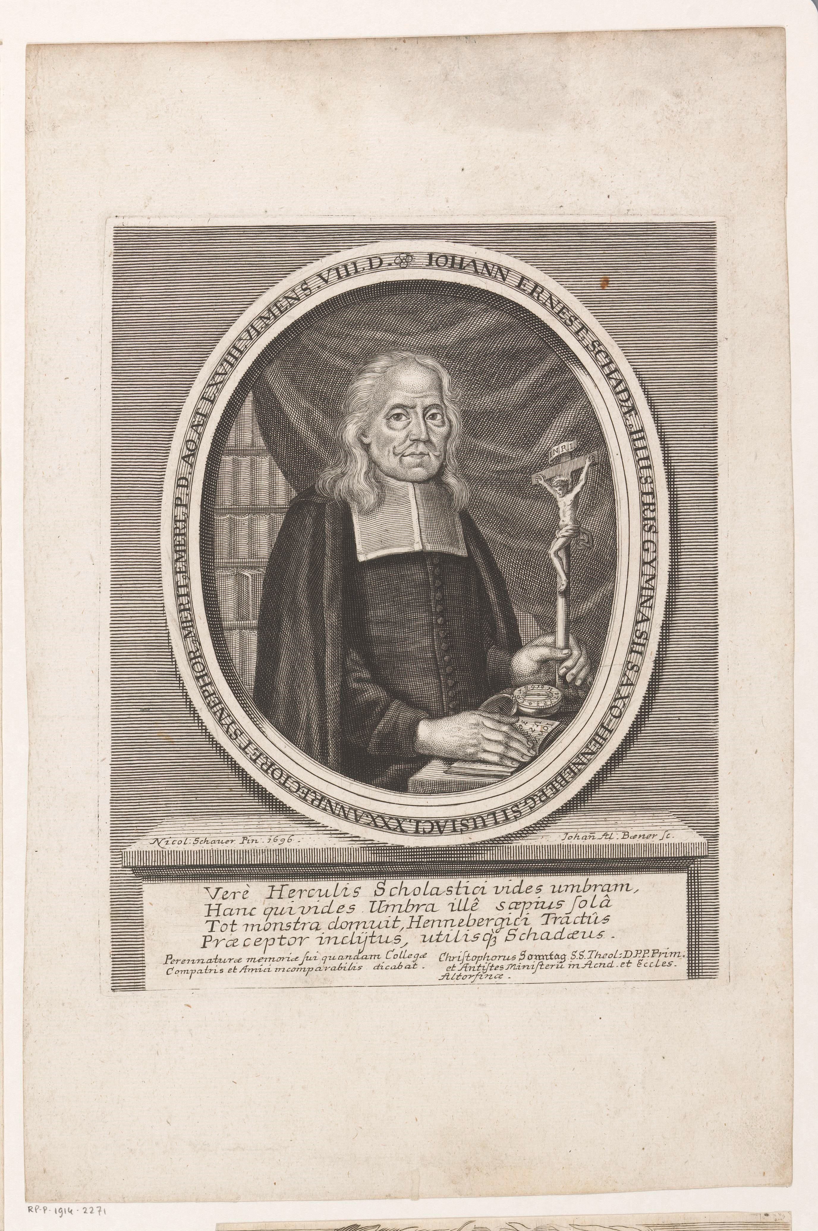 Portret van Johann Ernst Schadaeus