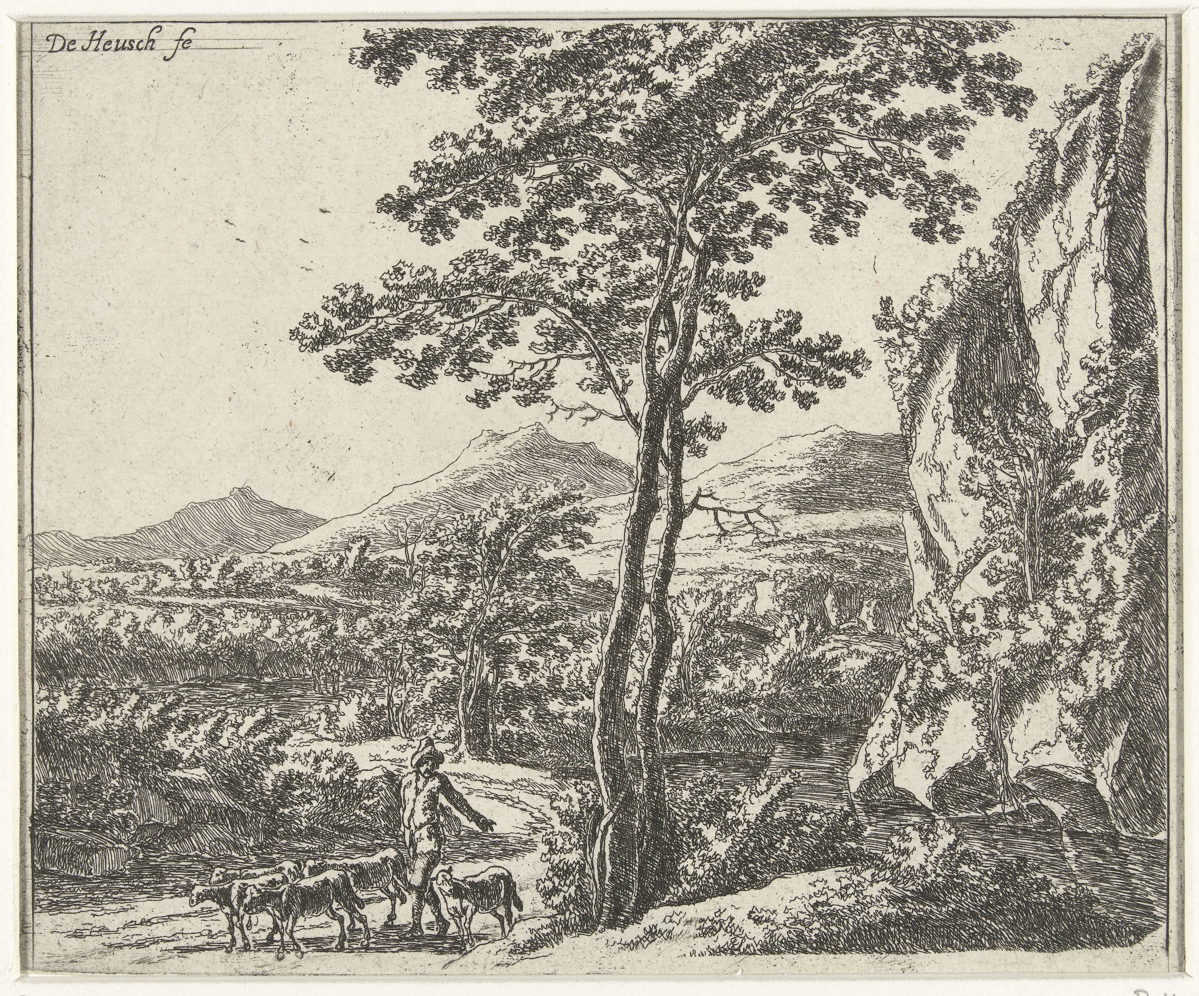 Landschap met herder en zijn kudde