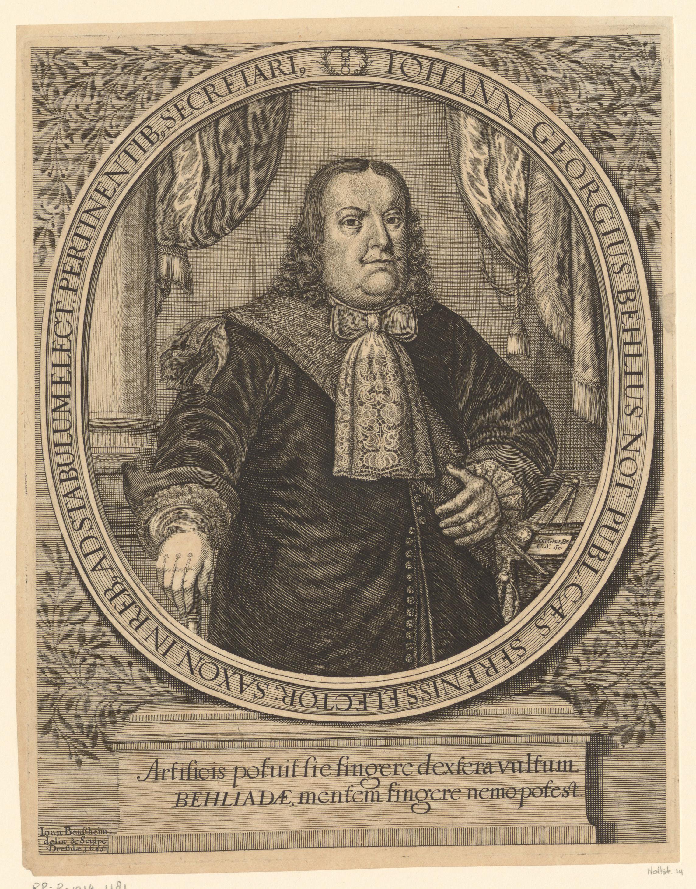 Portret van Johann Georg Behl