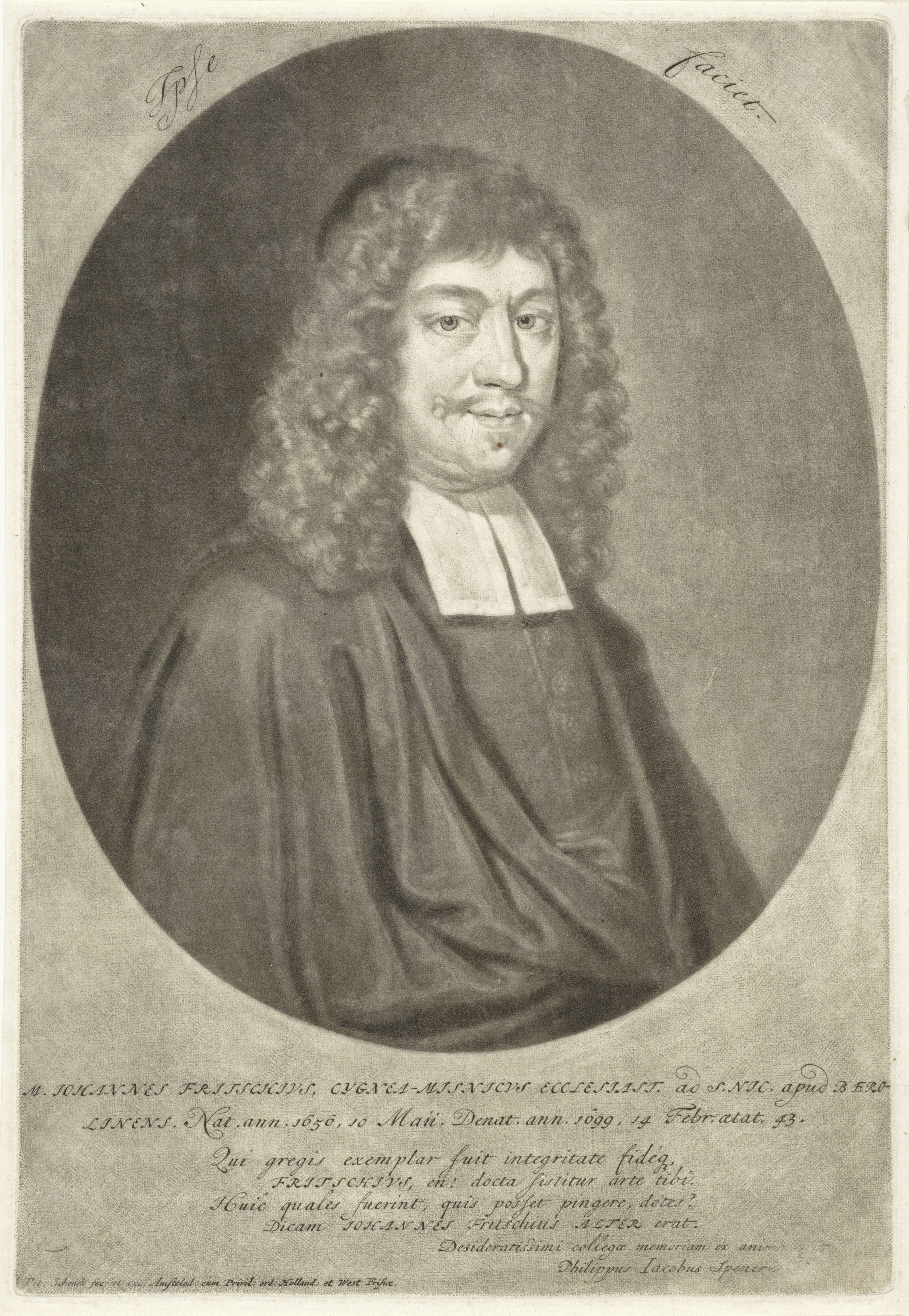 Portret van de predikant Johannes Fritsch