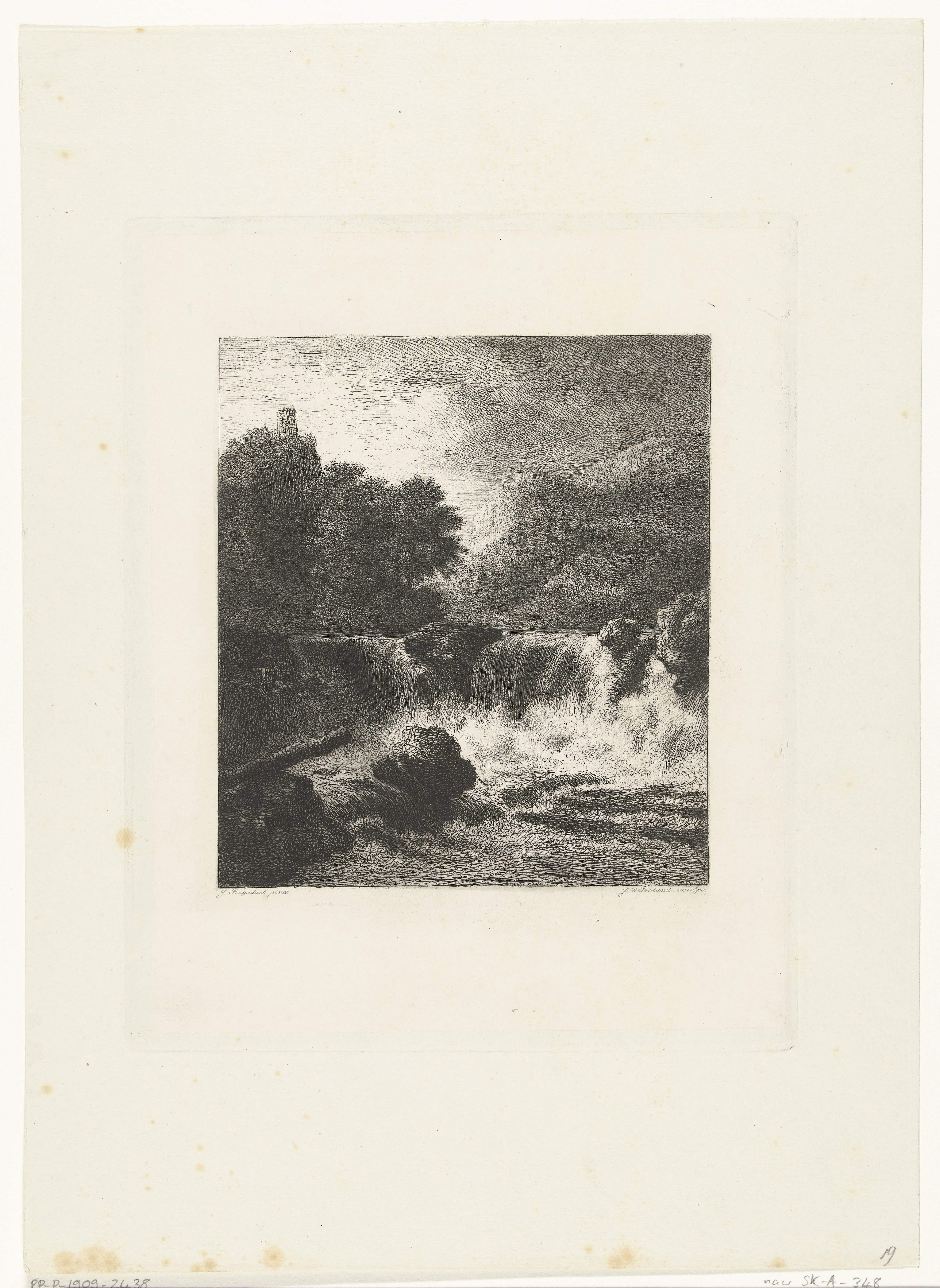 Berglandschap met waterval