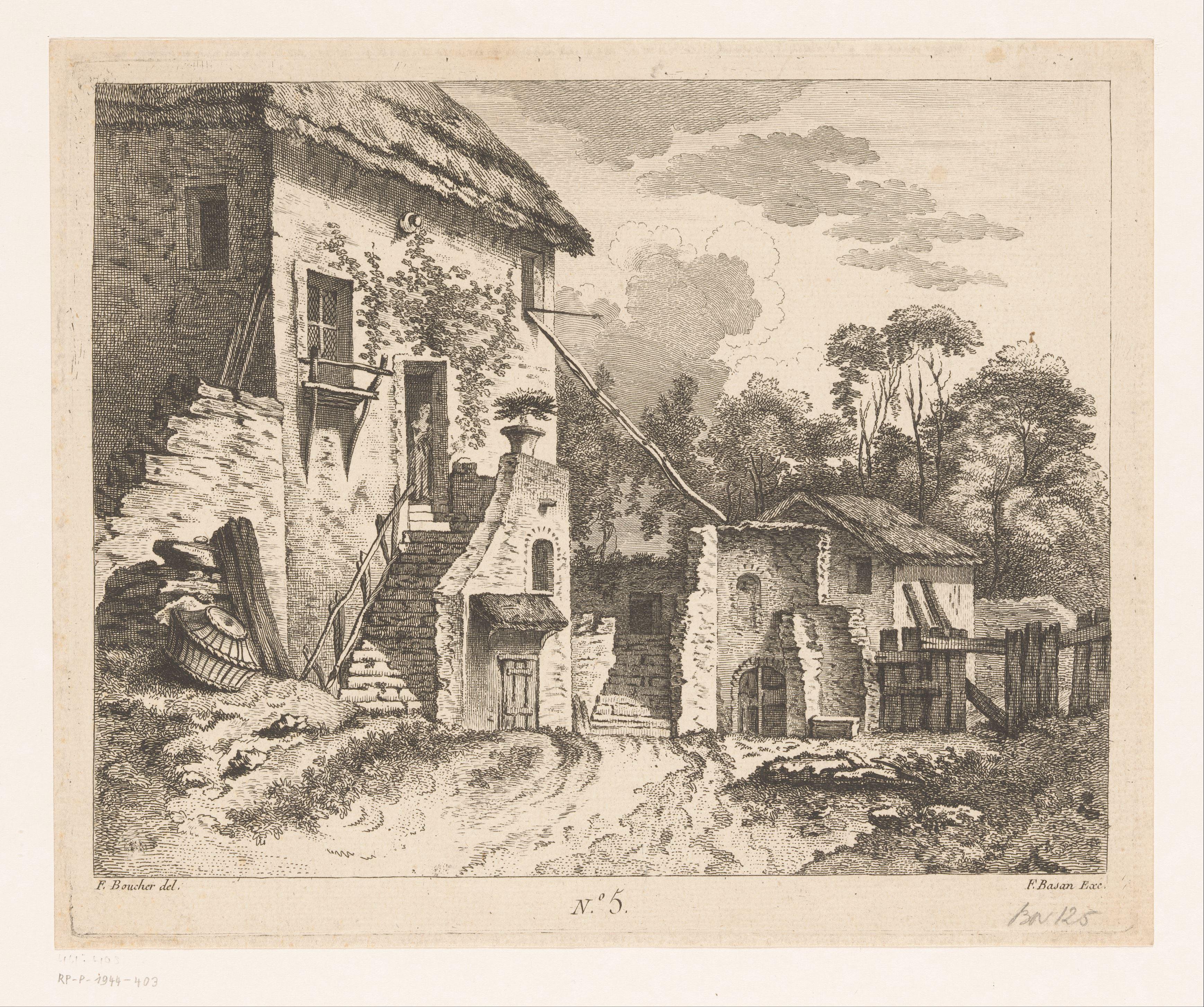 Landschap met plattelandshuis