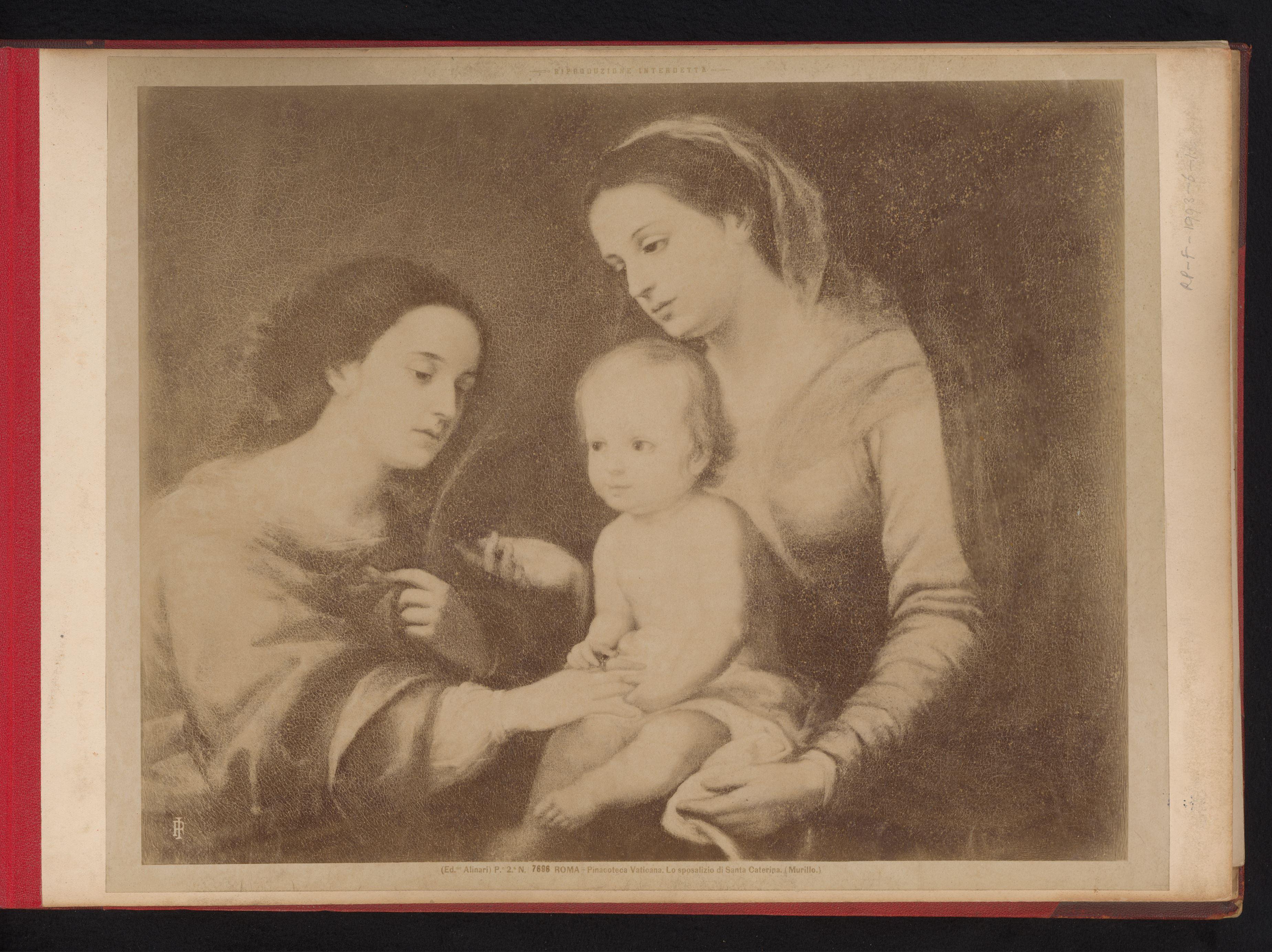Fotoreproductie van schilderij Het huwelijk van de heilige Catharina door Murillo, Vaticaanse Pinacotheek