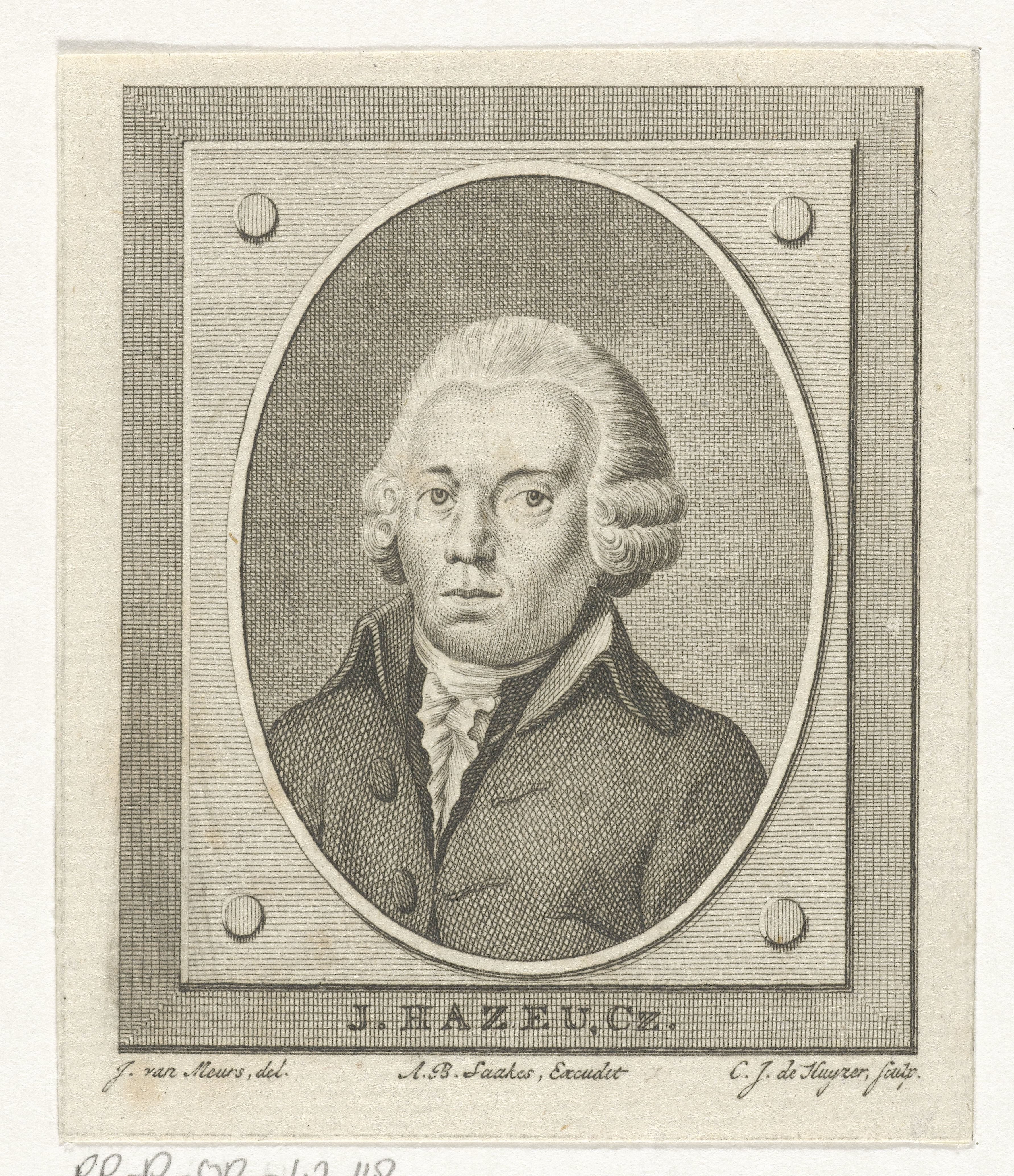 Portret van Johannes Hazeu Cornelisz.