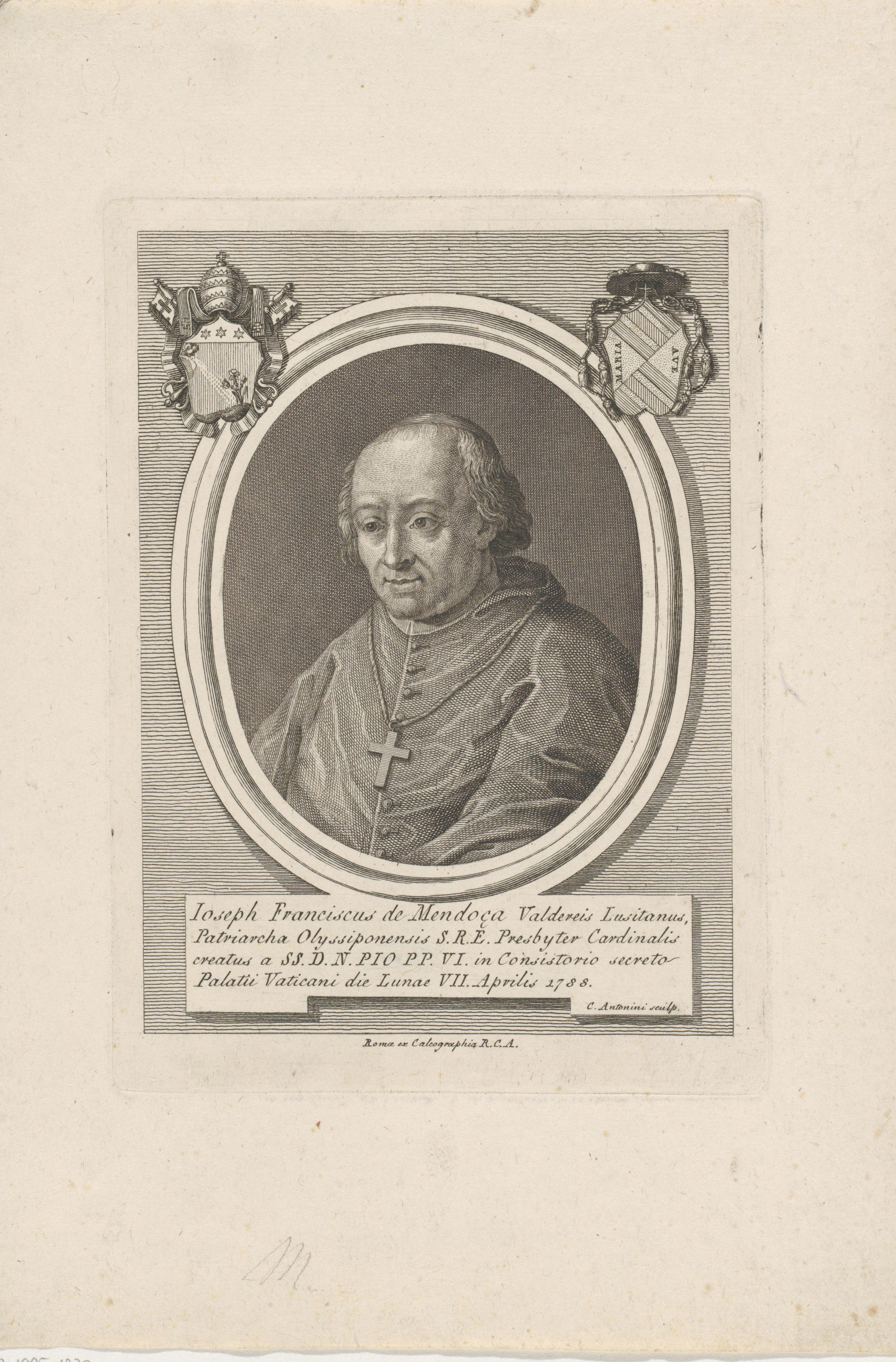 Portret van kardinaal José Francisco Miguel António de Mendoça