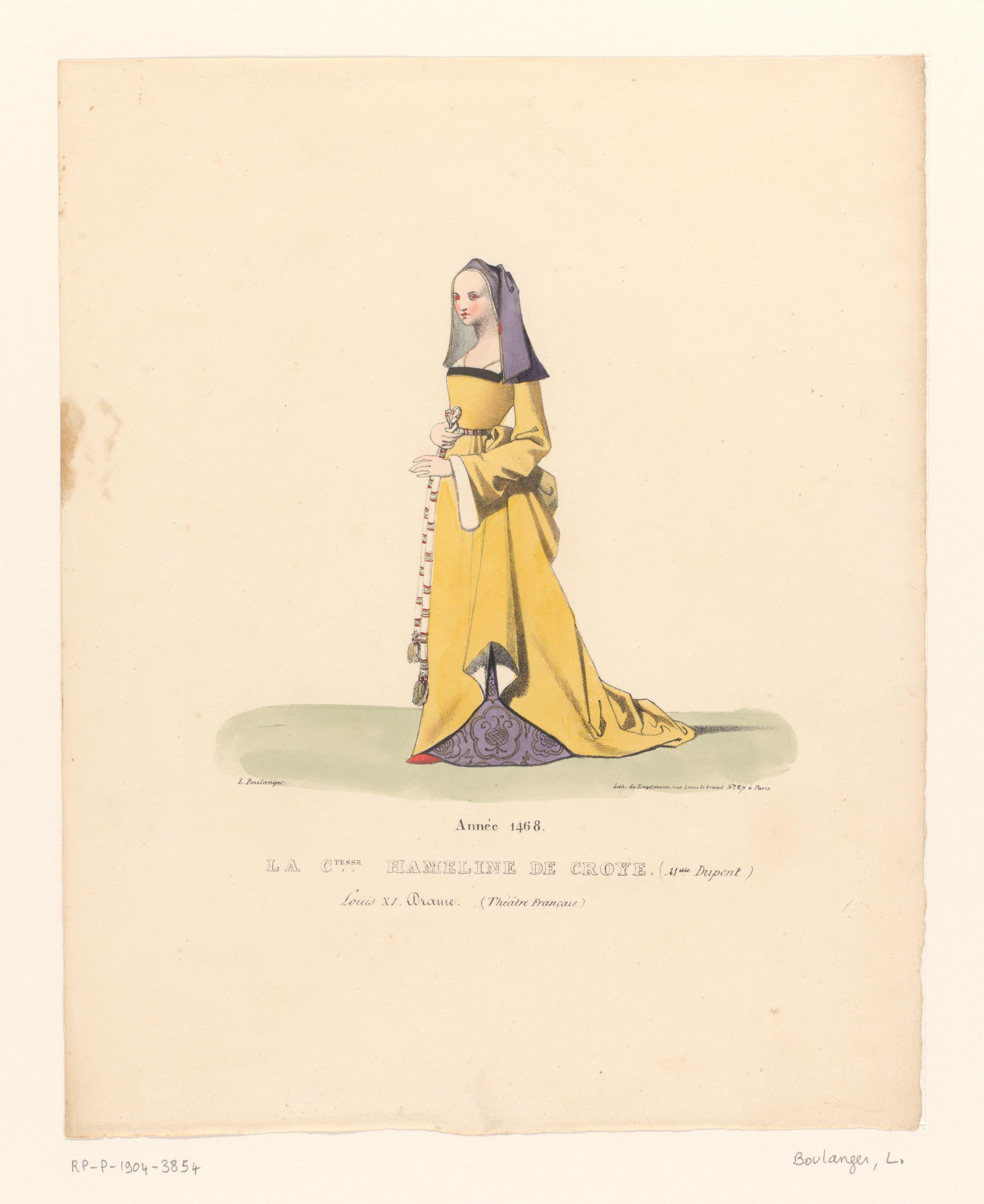 Kostuum van gravin Hameline de Croye uit het drama Louis XI à Péronne