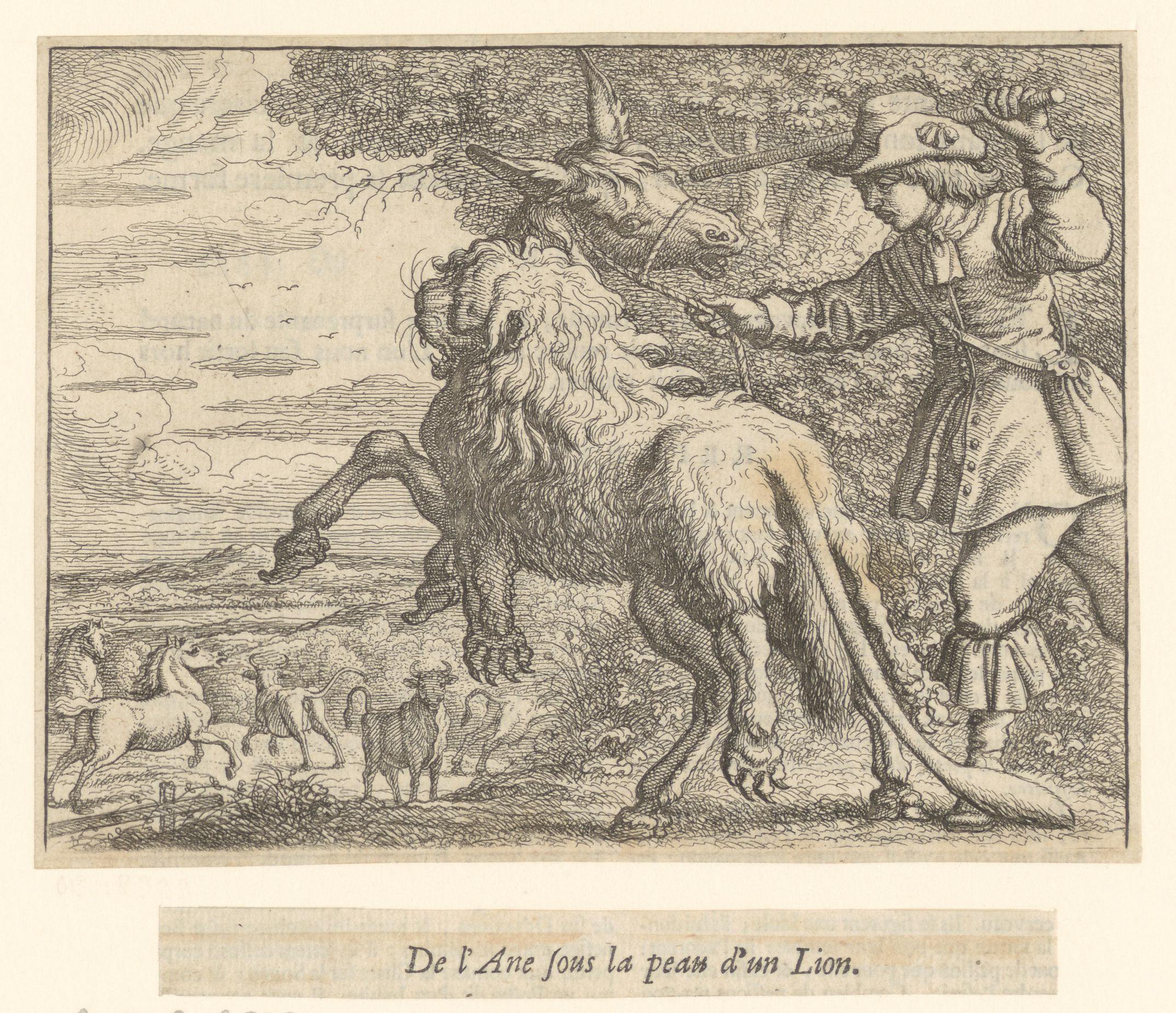 Fabel van de ezel in de leeuwenhuid