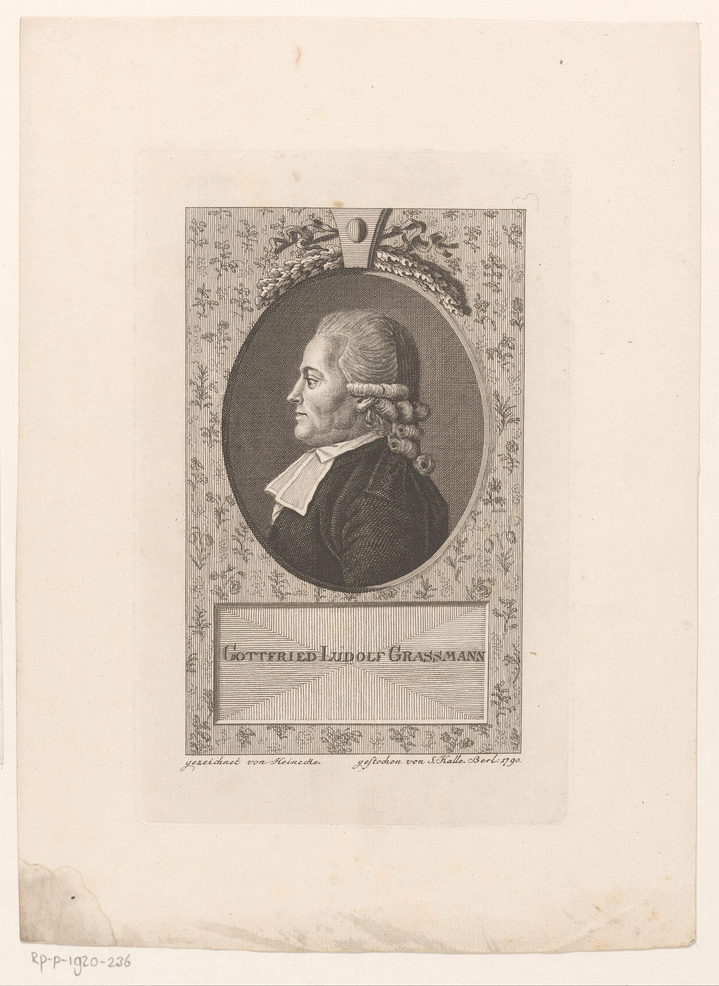 Portret van Gottfried Ludolf Grassmann