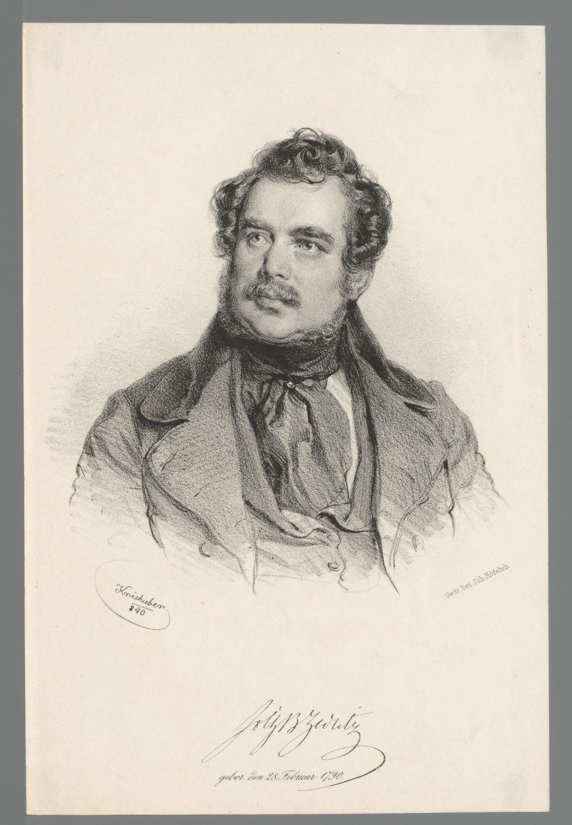 Portret van Joseph Christian von Zedlitz