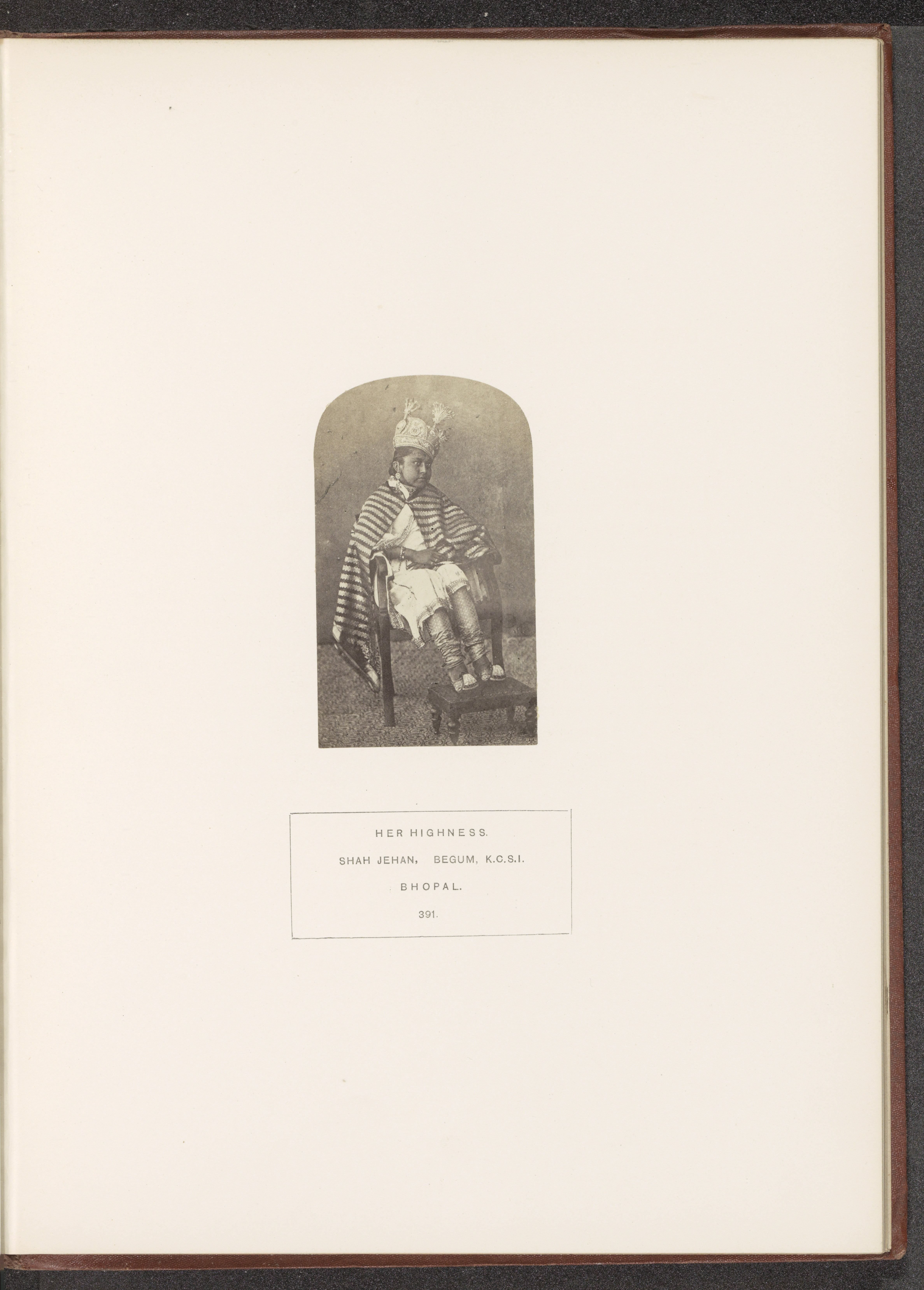 Portrait of Shah Jehan, the daughter of Sekunder Begum, a queen of Bhopal, Madhya Pradesh, India