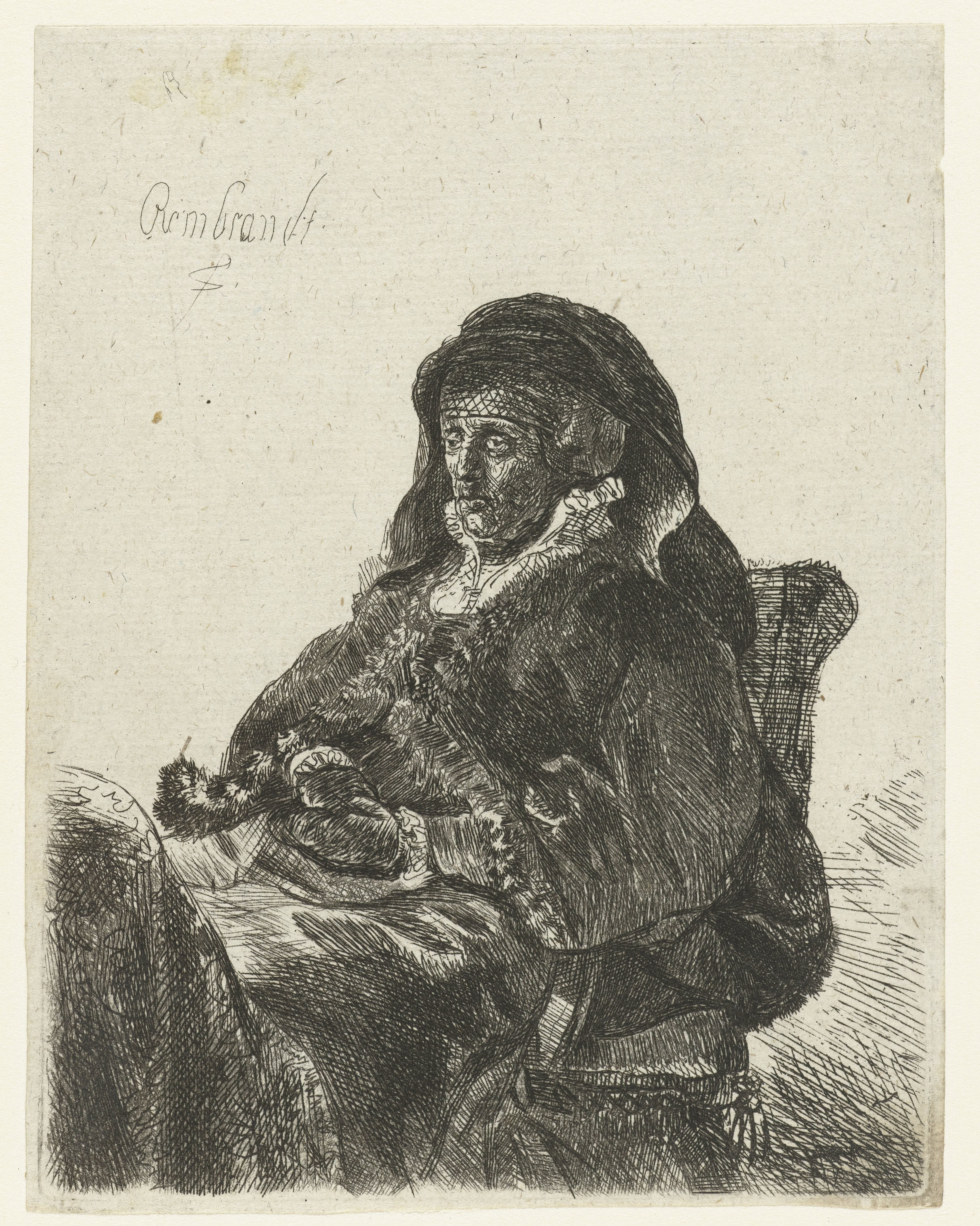 Weduwe met zwarte handschoenen