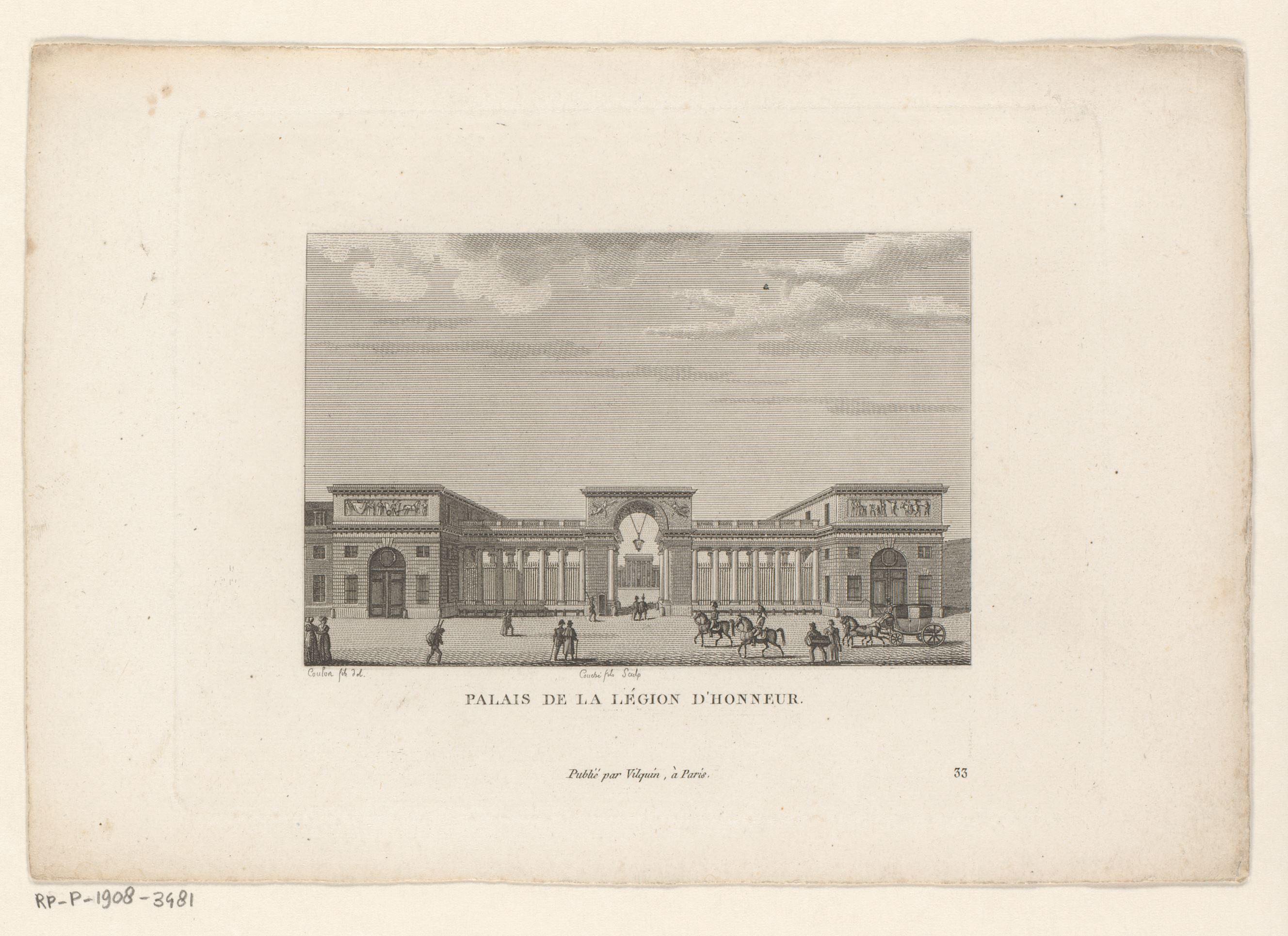 Gezicht op het Hôtel de Salm te Parijs