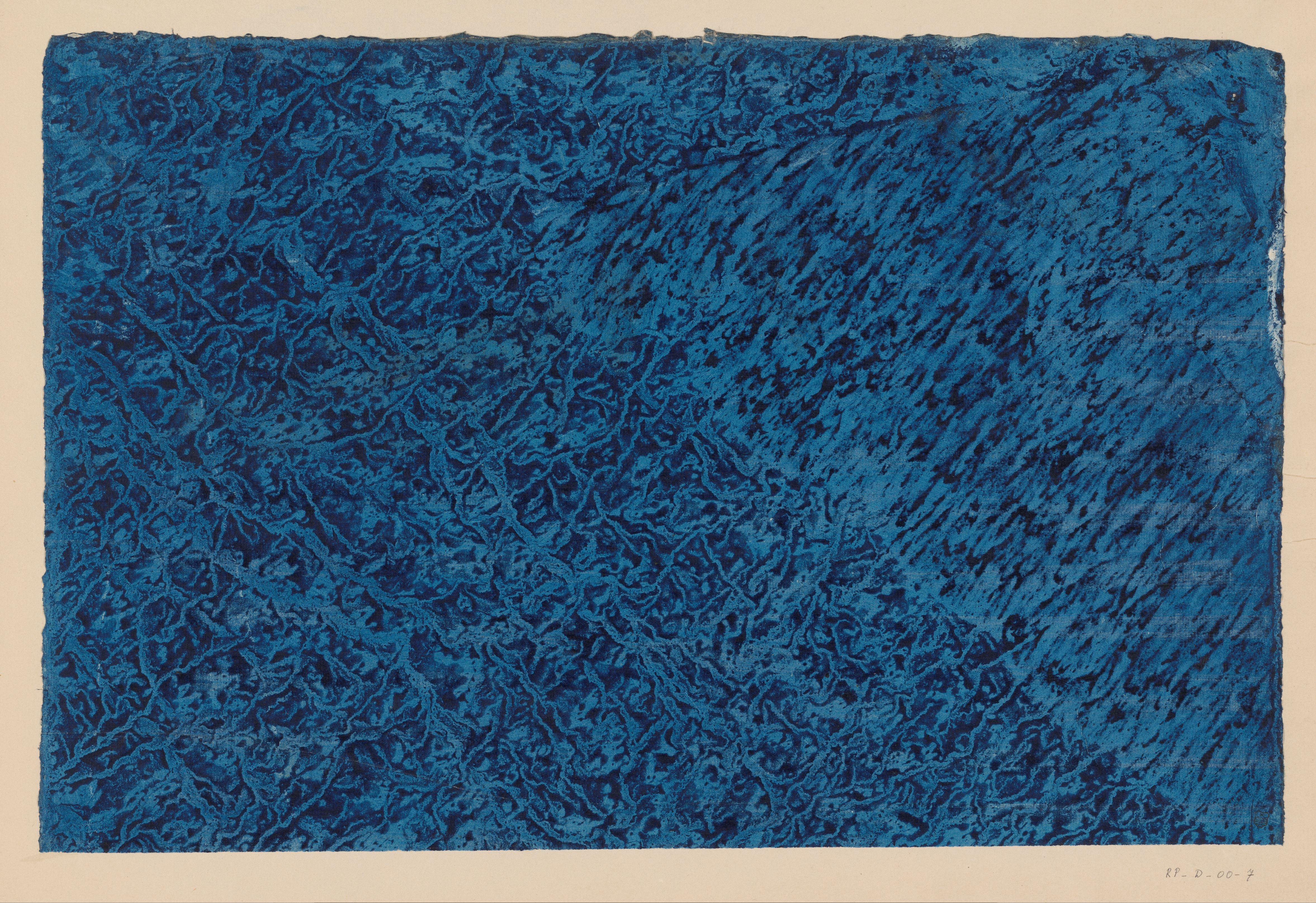 Stroommarmer in blauw op blauw papier