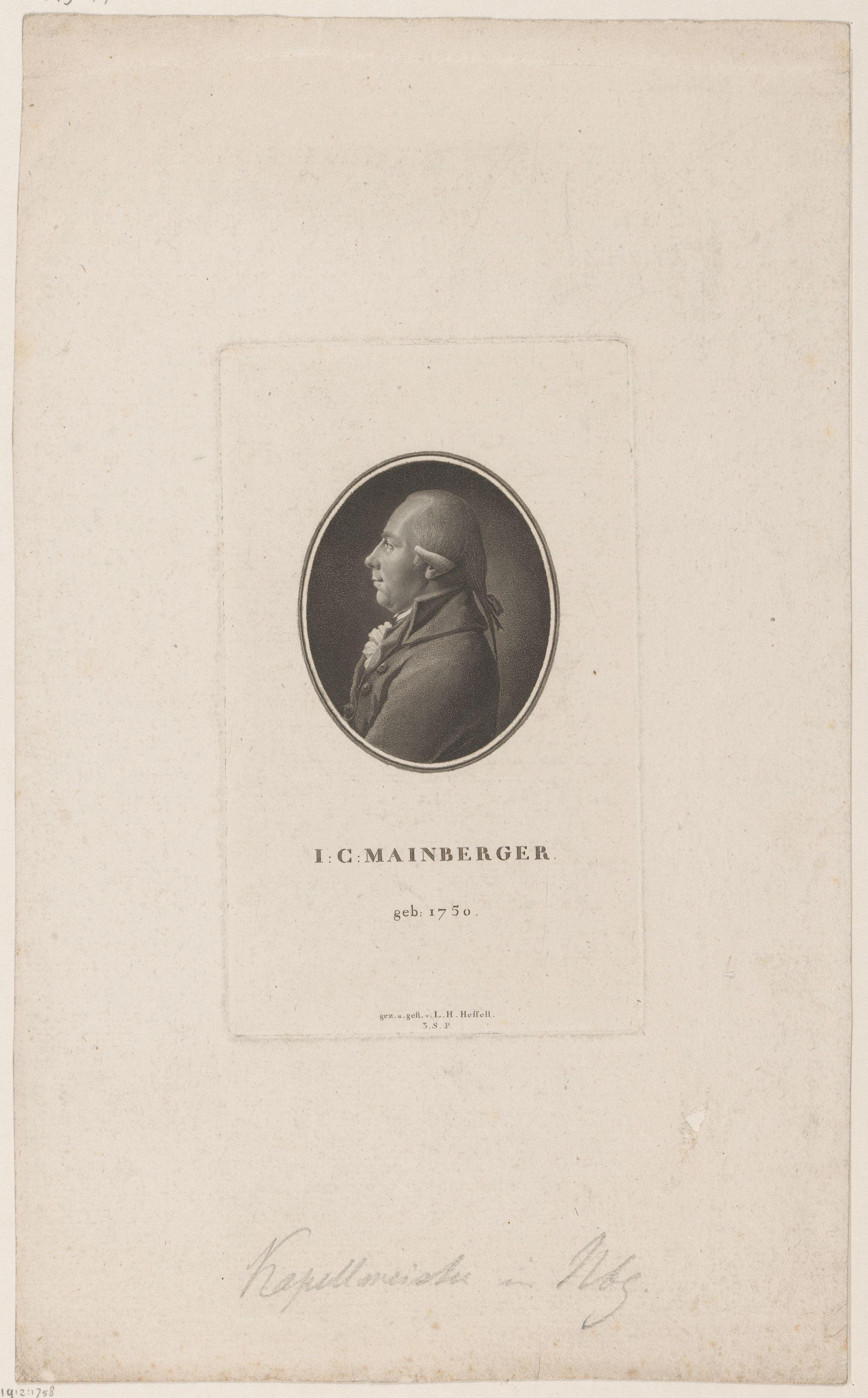 Portret van Johann Christoph Mainberger