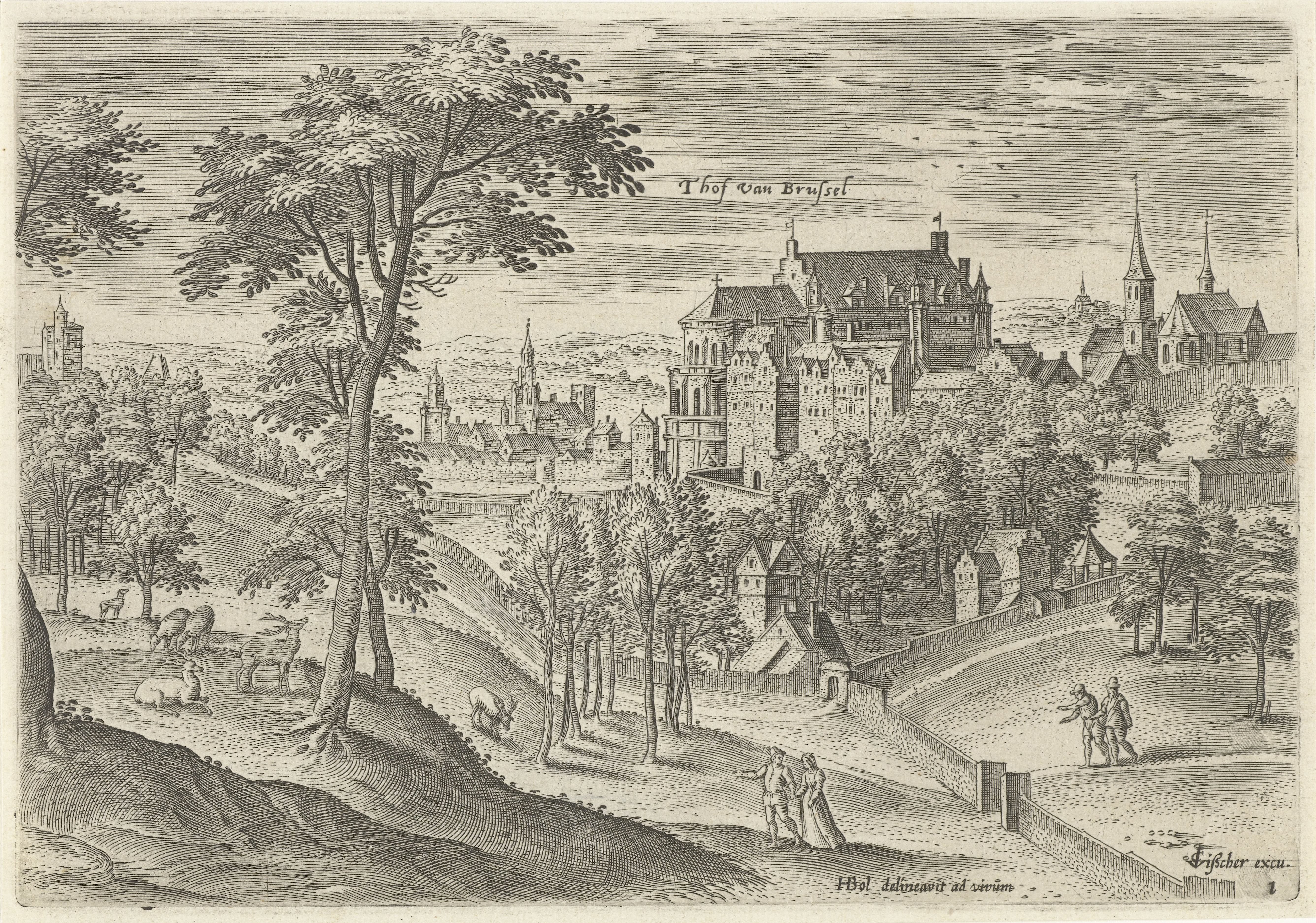 Gezicht op het Hof van Brussel