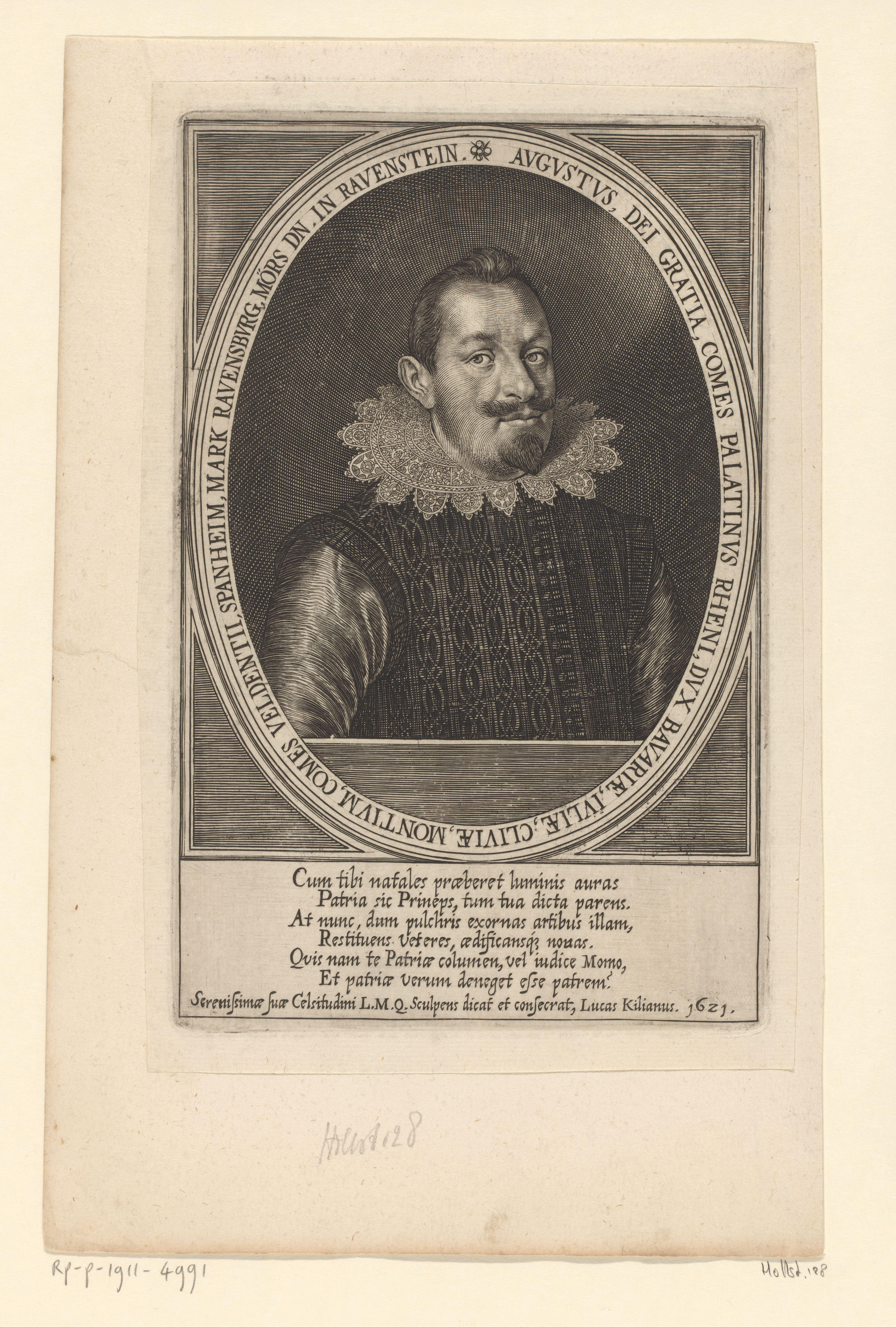 Portret van August graaf van Pfalz-Sulzbach