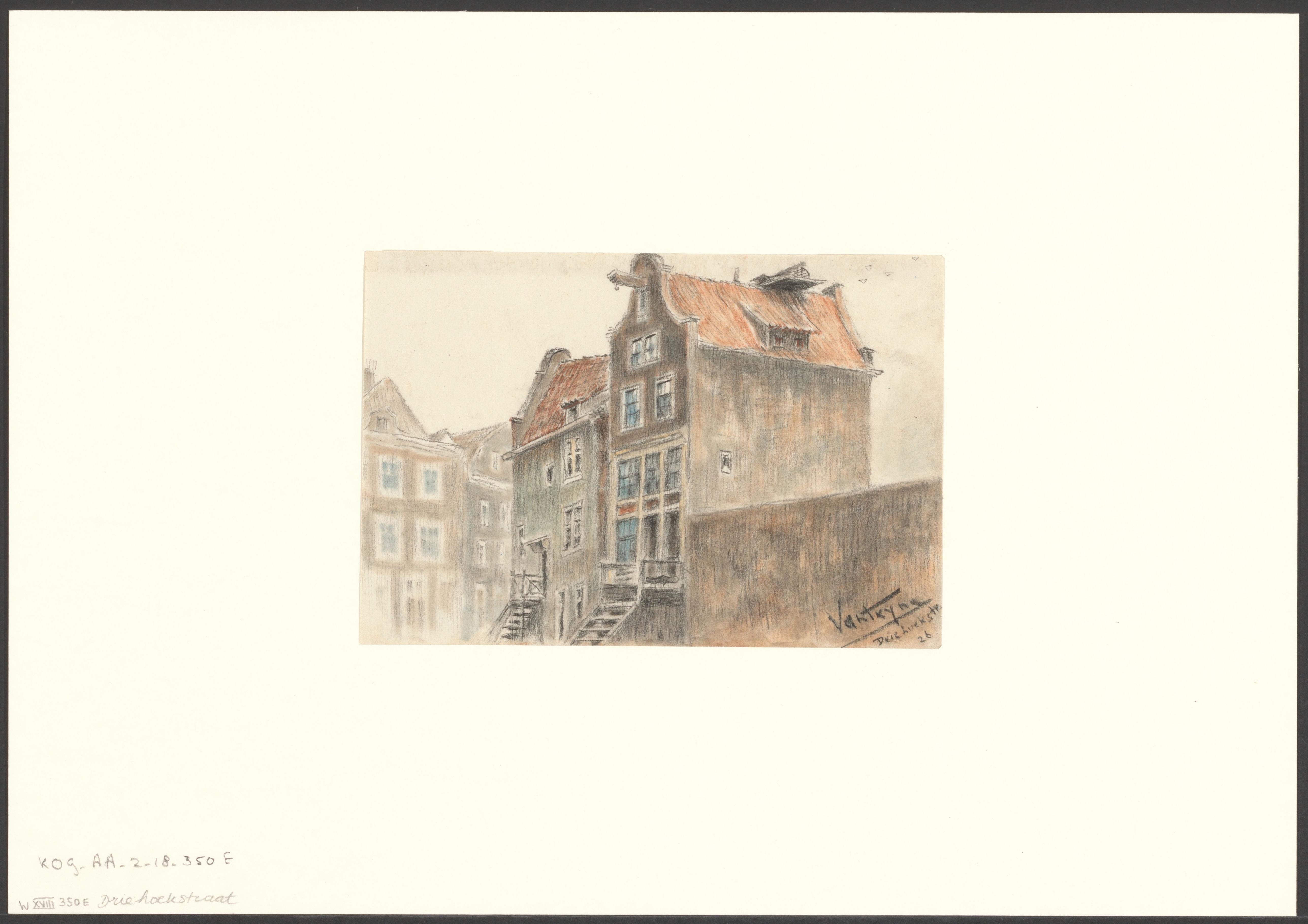 Gezicht op panden aan de Driehoekstraat
