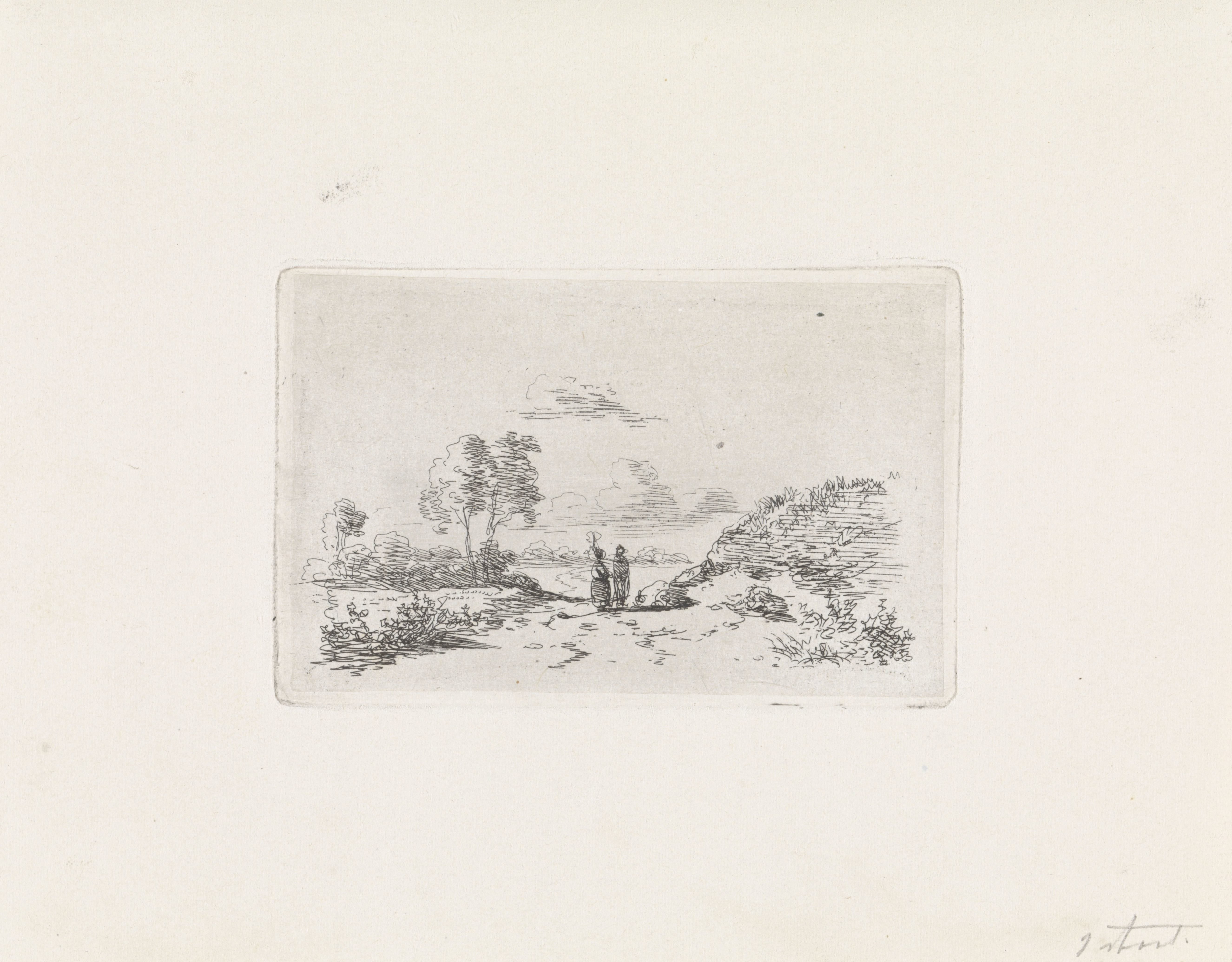 Landschap met twee figuren