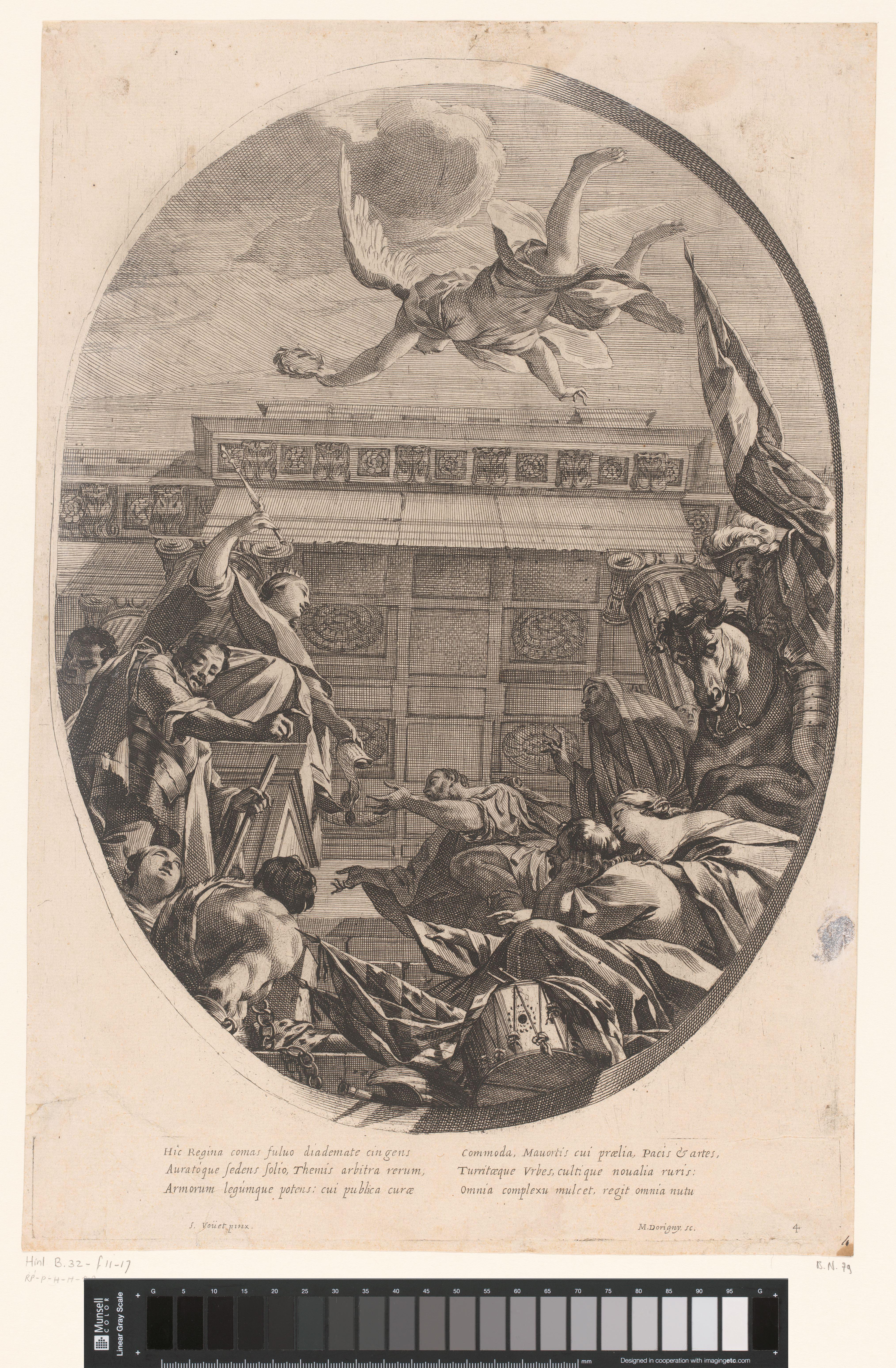 Figuren in aanbidding voor Justitia