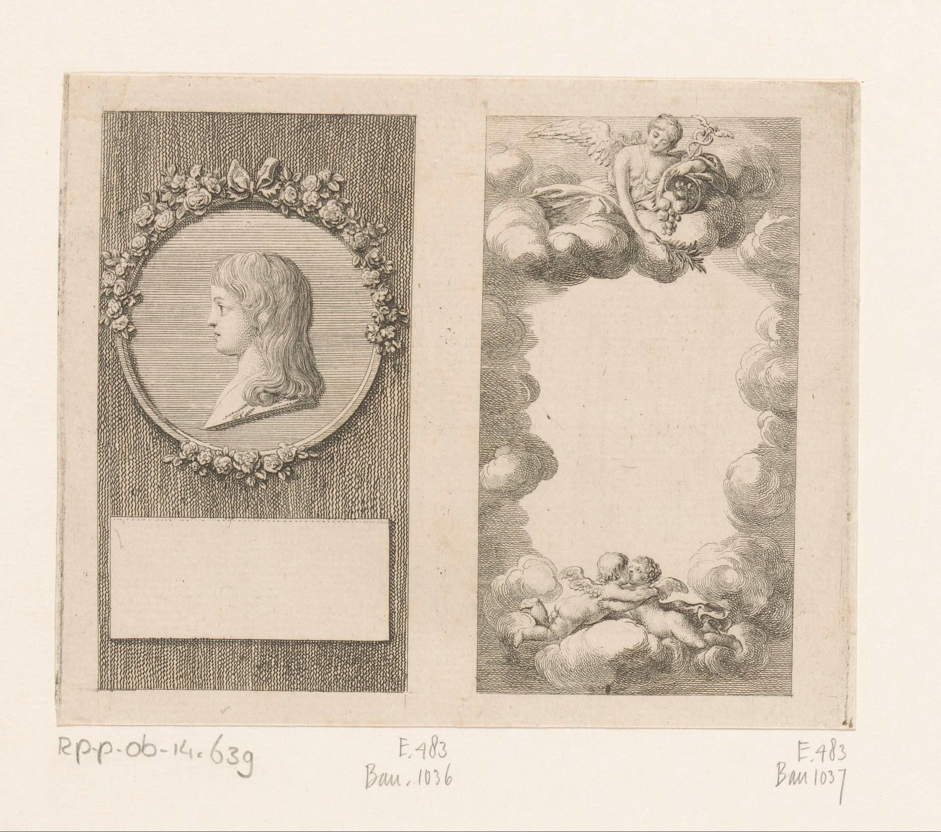 Portret en decoratieve omlijsting voor een titelpagina