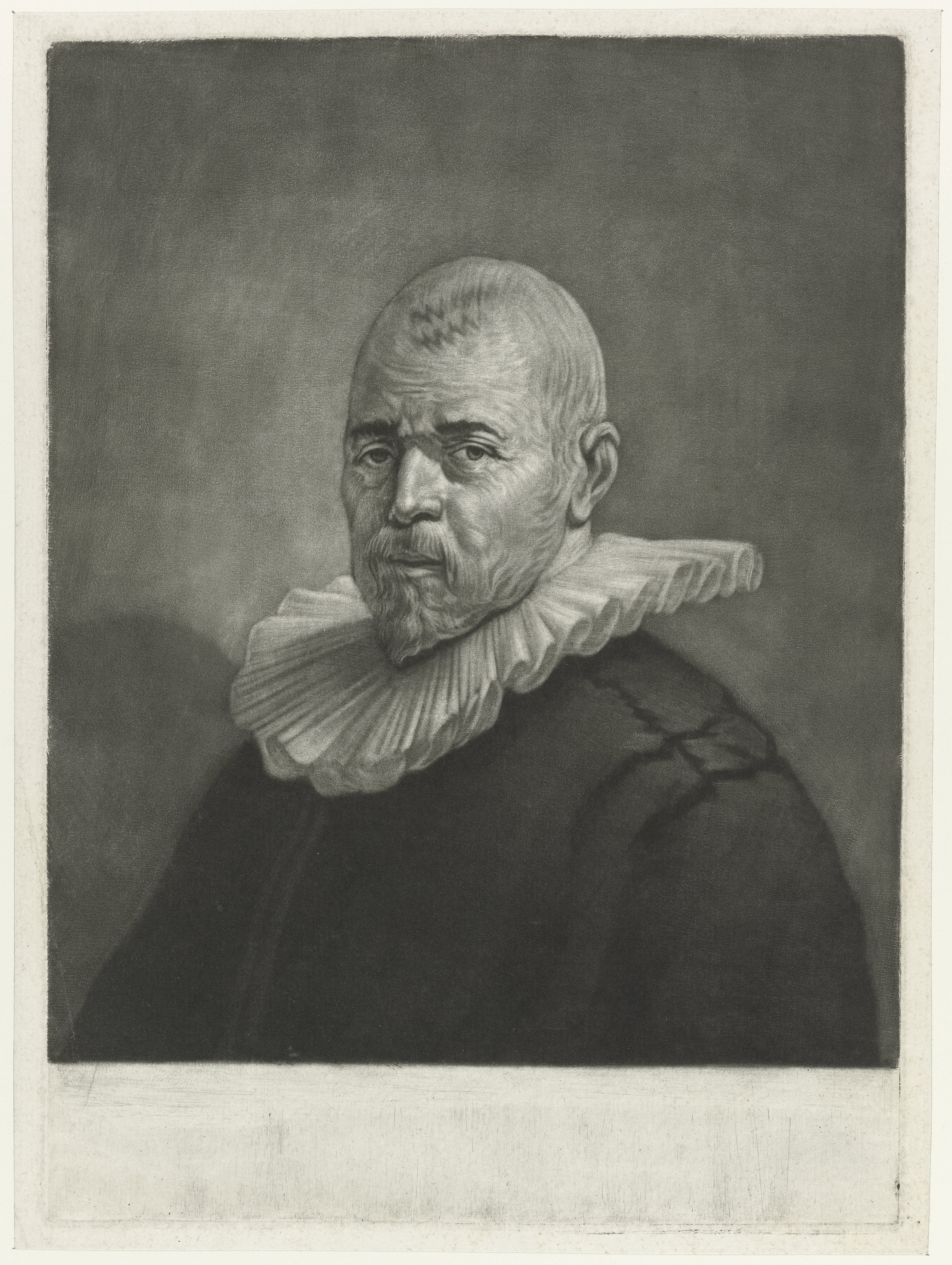Portret van een man met een geplooide kraag