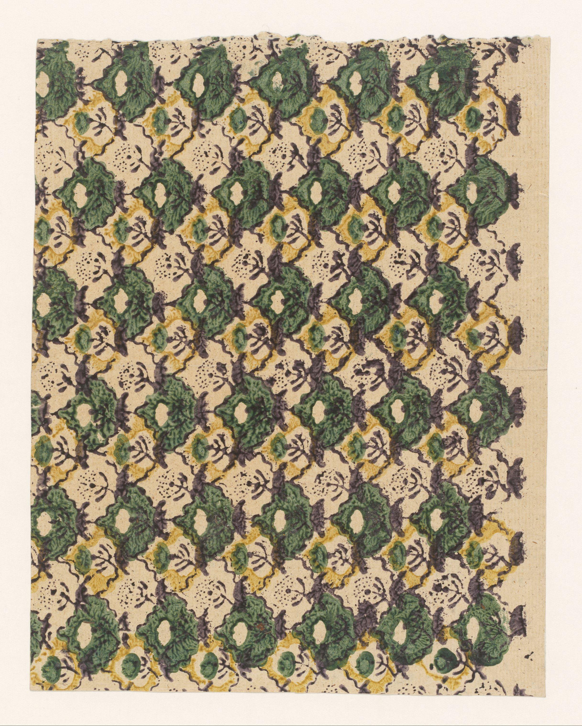 Blad met strooipatroon van bloemmotief