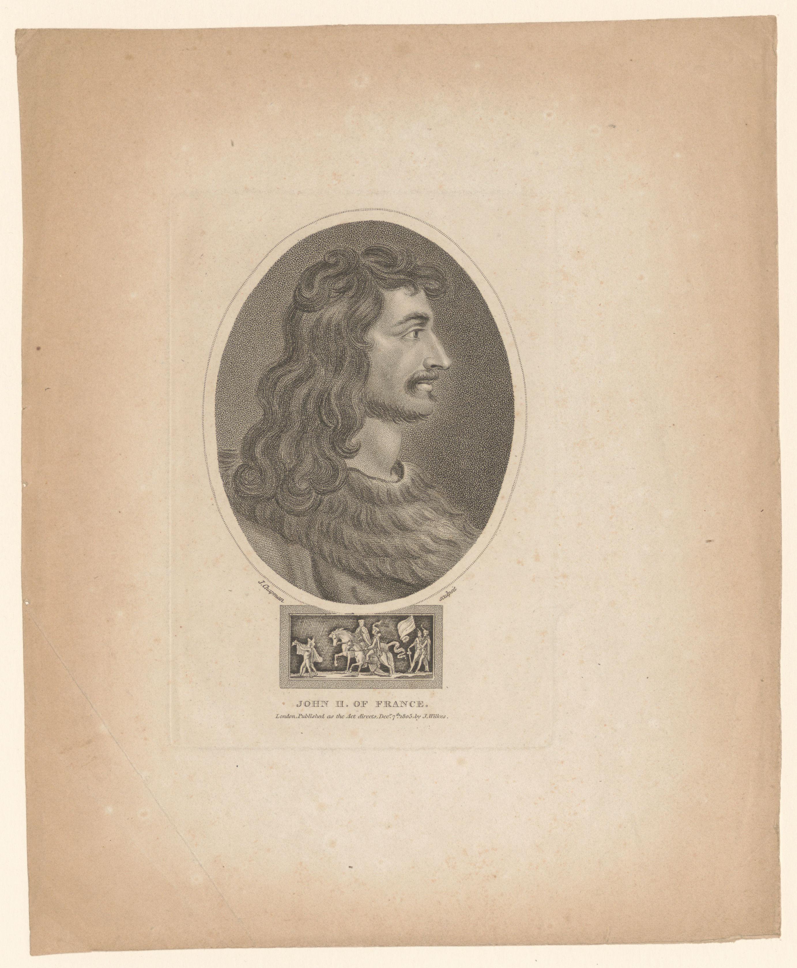 Portret van Jan II, koning van Frankrijk