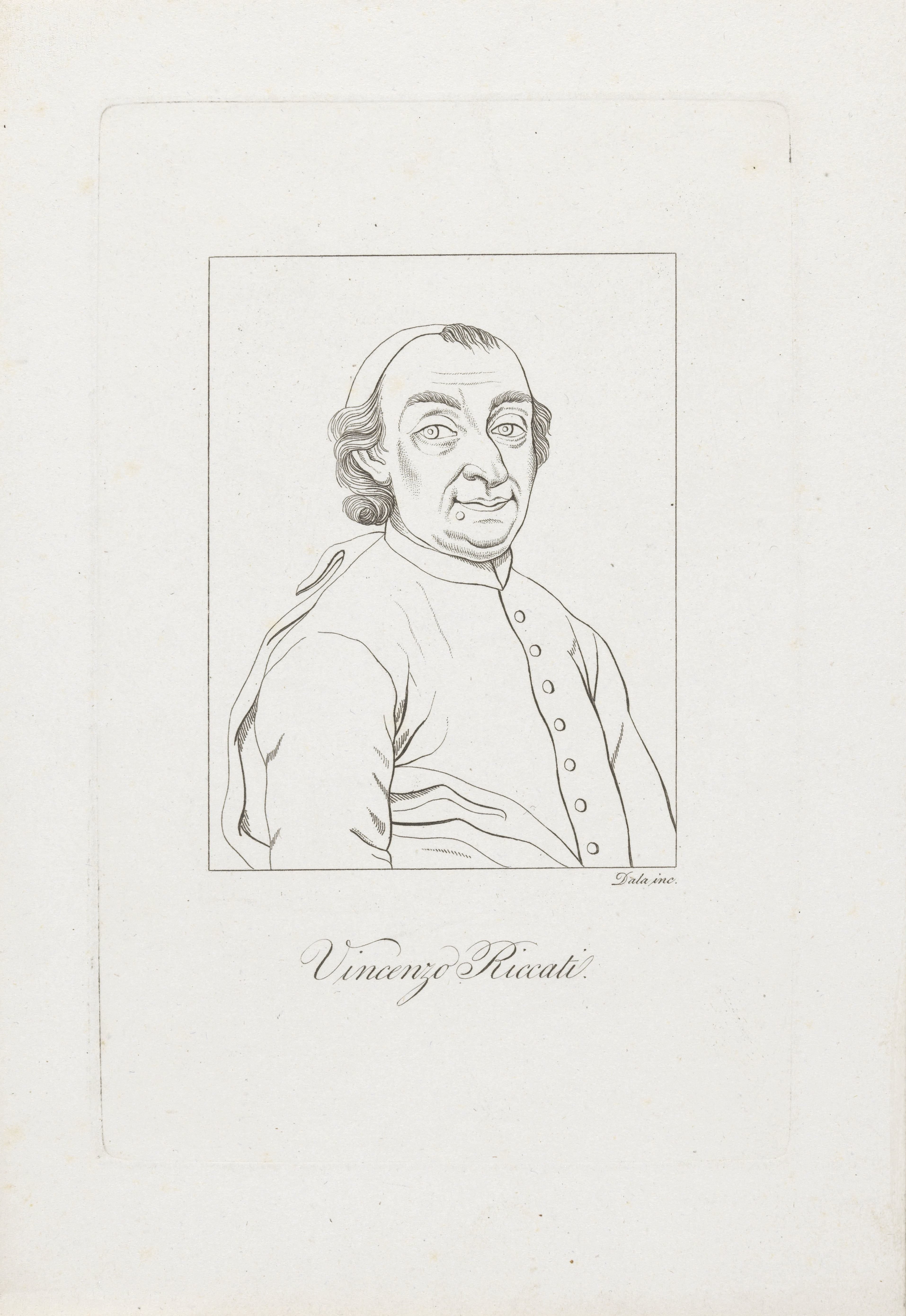 Portret van wiskundige Vincenzo Riccati