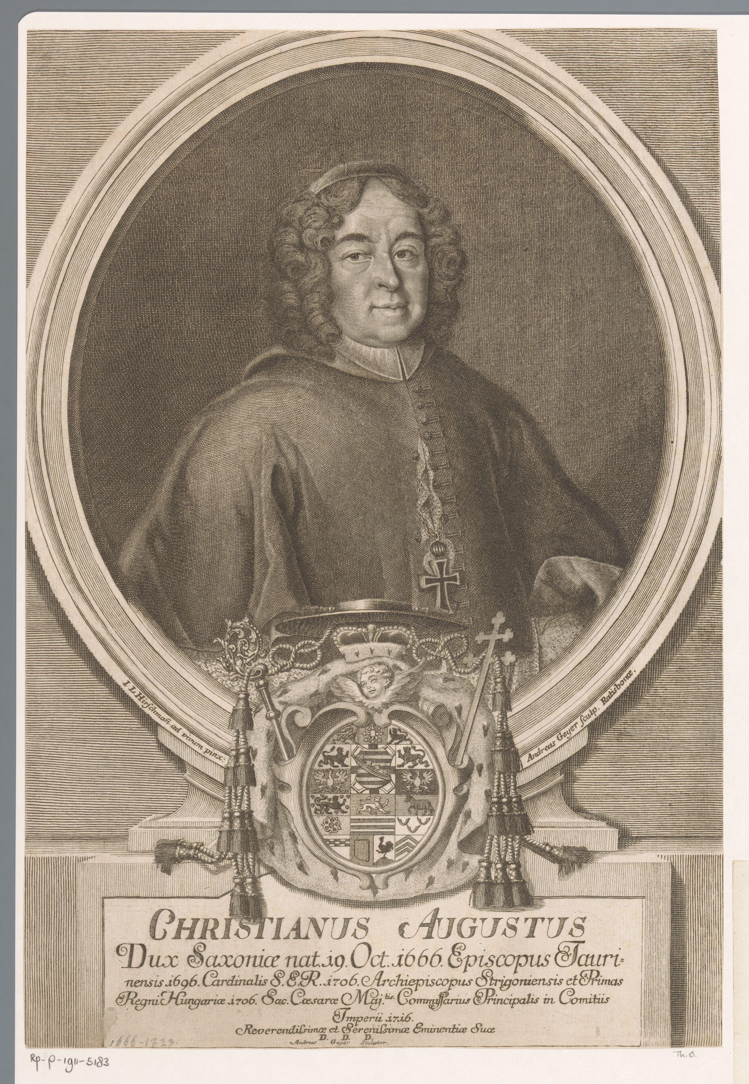 Portret van Christian August zu Sachsen-Zeitz